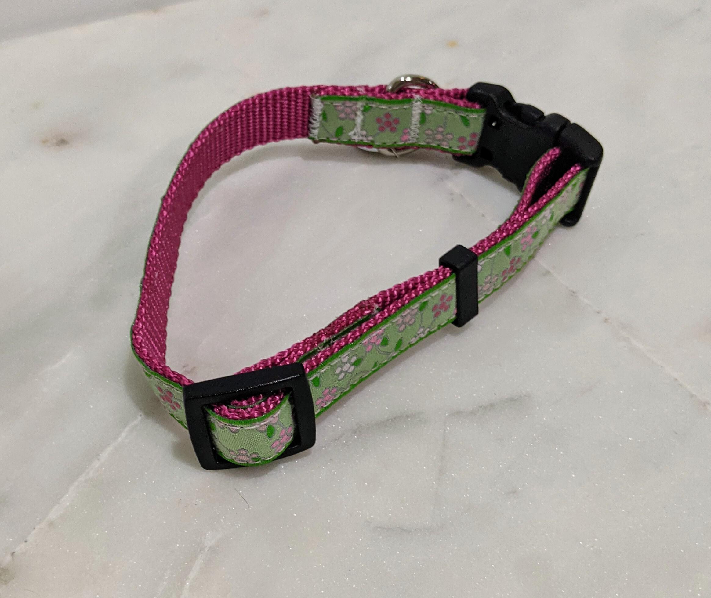 floral dog collar in sizes small and medium