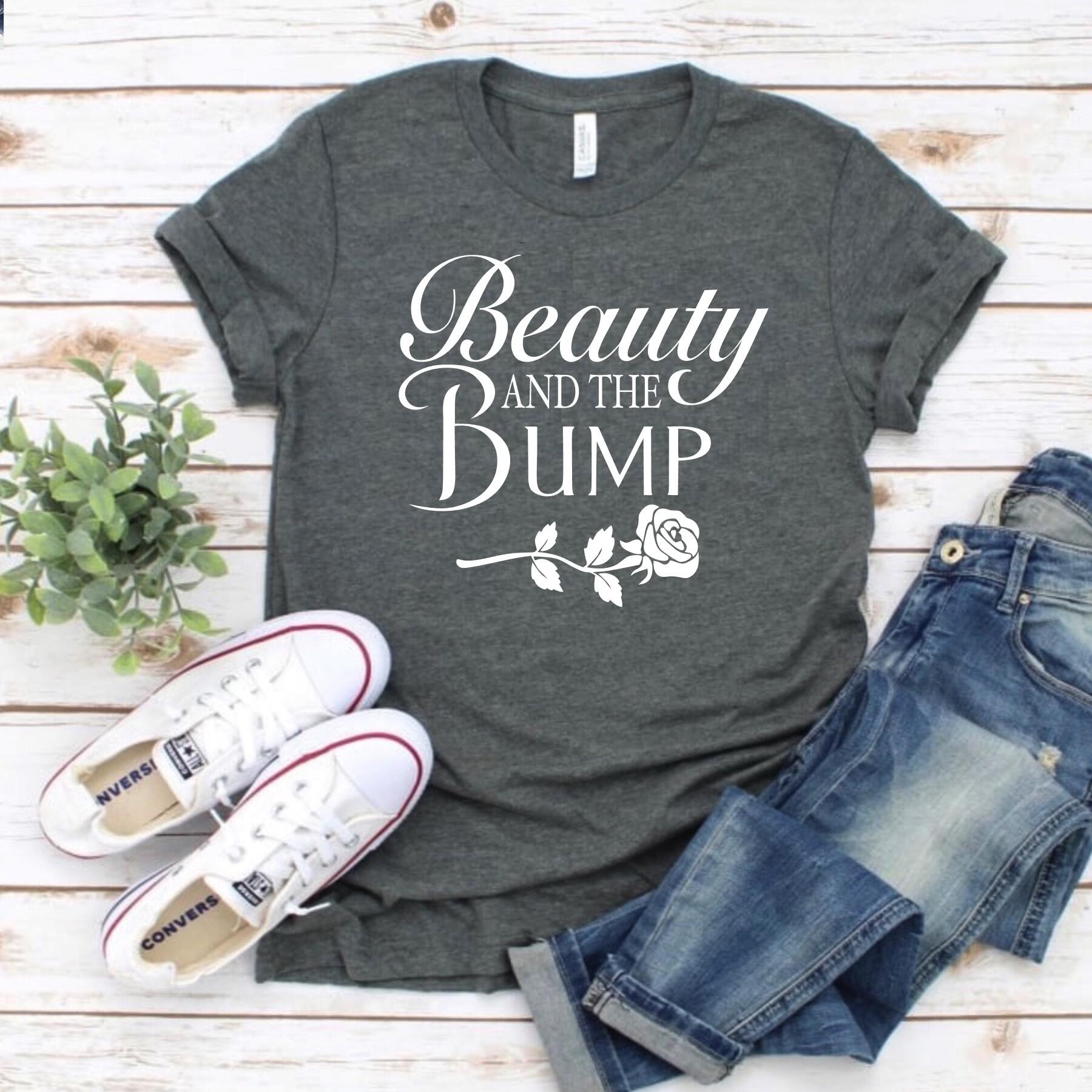 Beauty and The Bump, Pregnancy Announcement Shirt, Disney Maternity**  (Please Read Description), Funny Pregnancy Shirt, Beauty and the Beast  Shirt