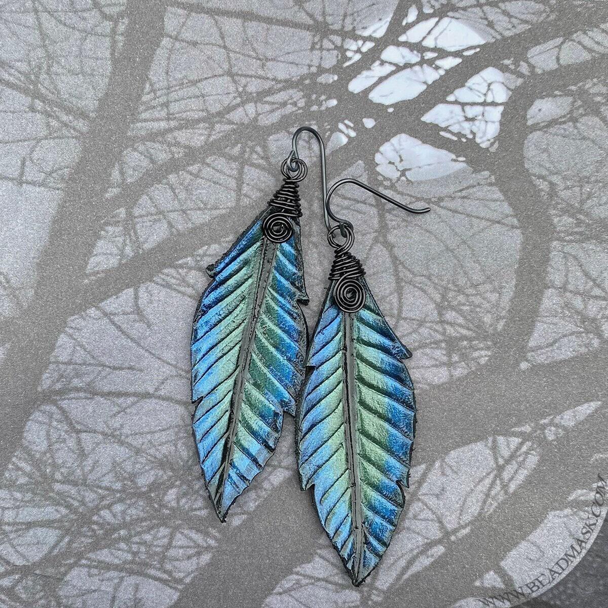 Raven feather deals earrings