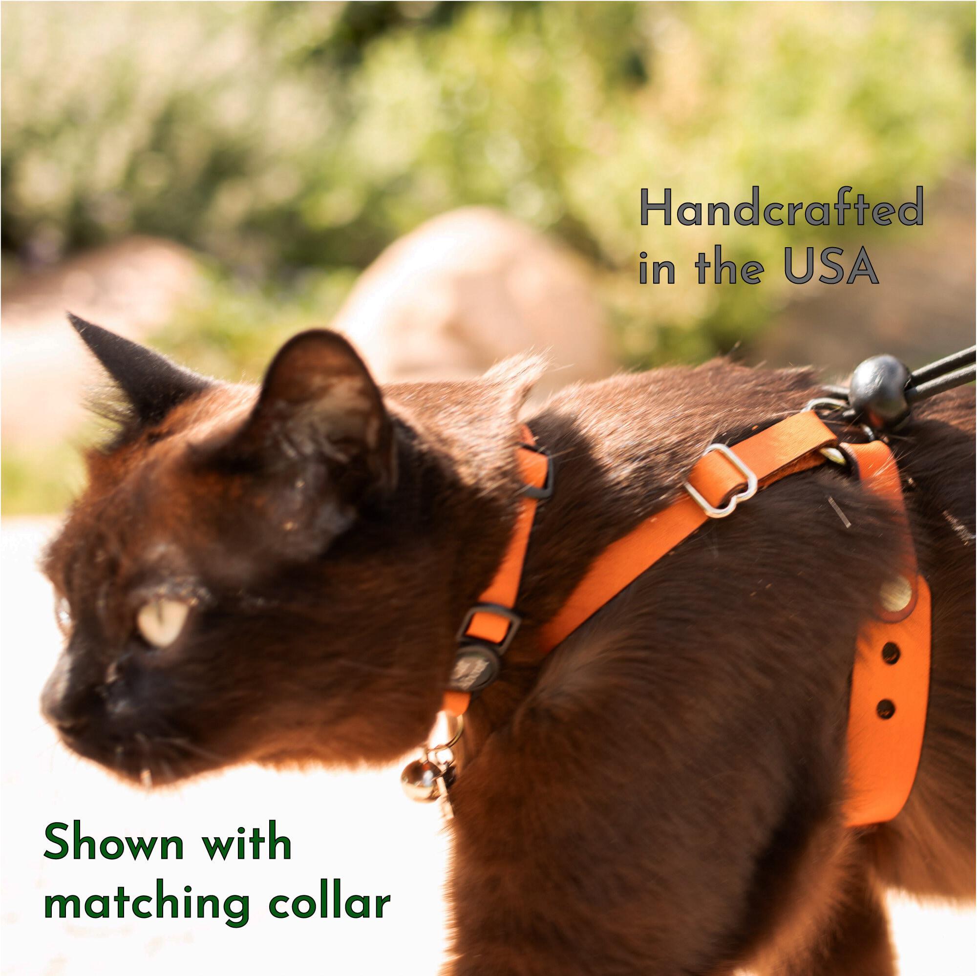 Products :: Cat Harness & Leash Set - apricot leather, choke-free