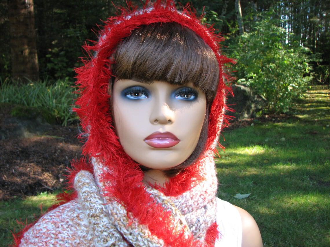 Fringed Hoodie Scarf for Women