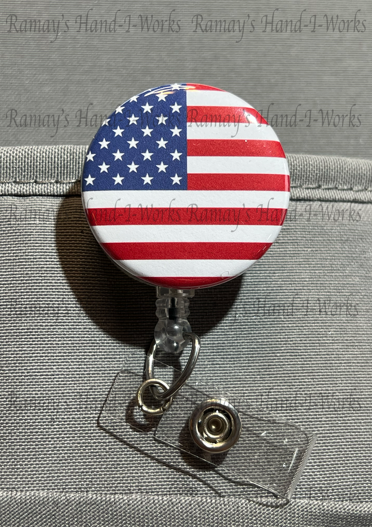 Patriotic, Support the US Flag Retractable Badge Reel & Lanyard Badge Holder