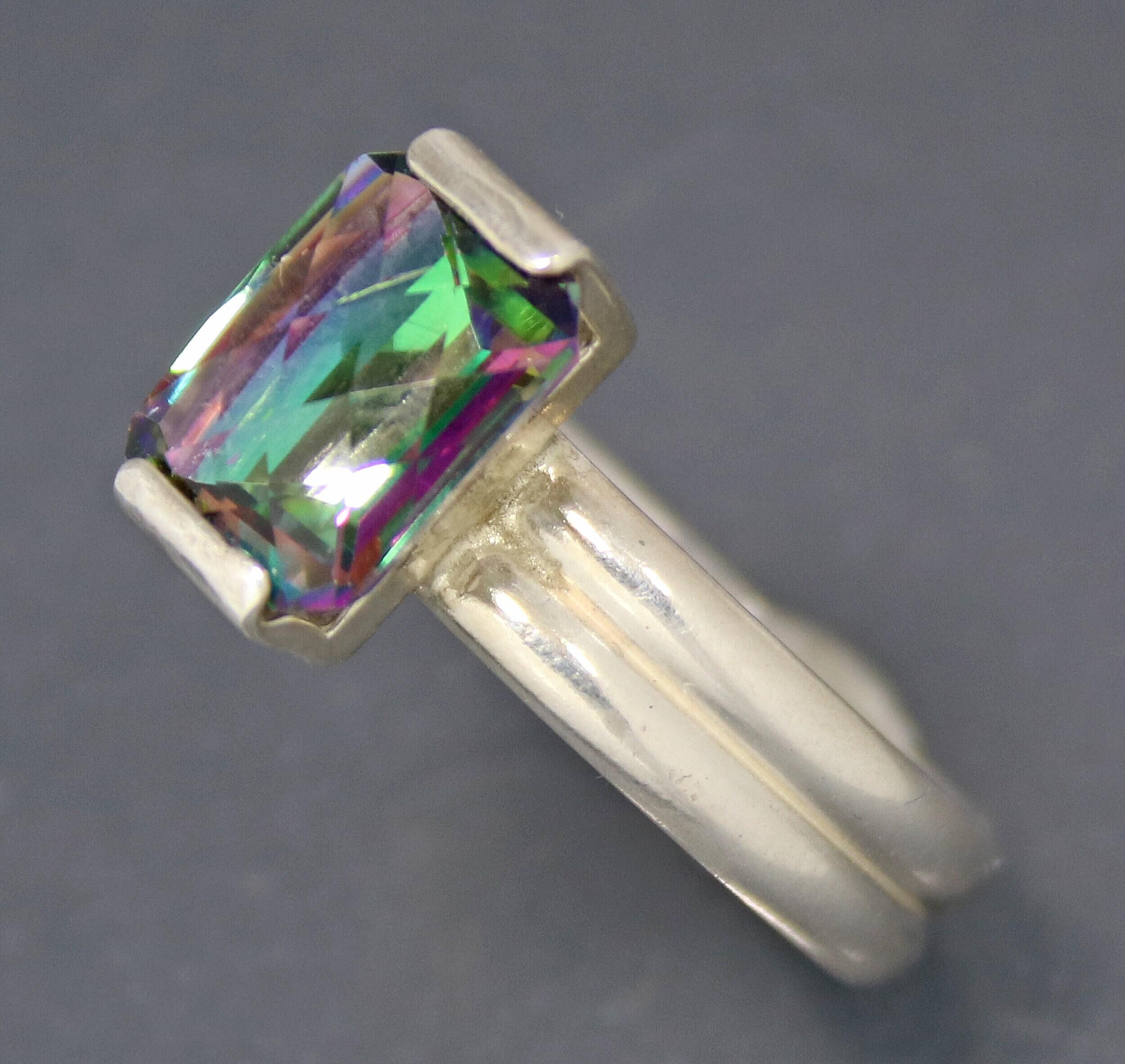 Genuine Topaz Ring - Purple Engagement Ring - Mystic Topaz Ring – Adina  Stone Jewelry