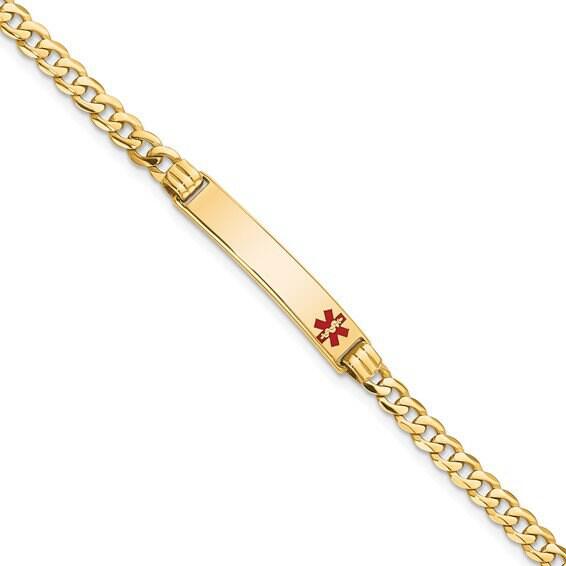 Products Personalized 14K Solid Gold Medic ID Bracelet Ladies 8