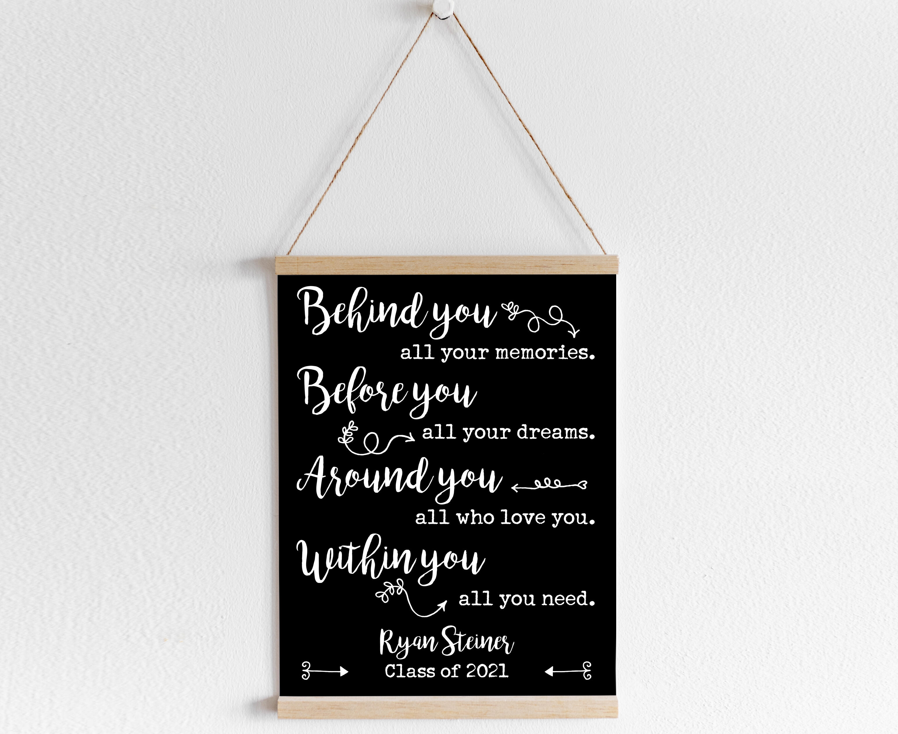 Personalized Graduation Sign Behind you all your memories Printable Personalized Graduation Sign Behind you all your memories Printable