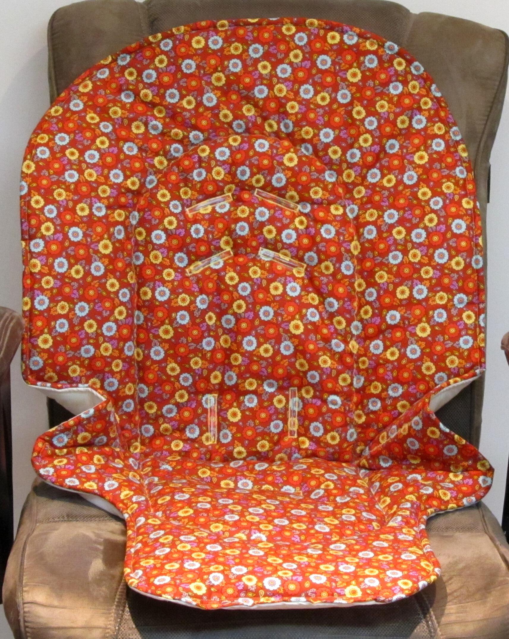 Padded Replacement Highchair cover for the older model Duodiner and Graco Blossom baby accessory chair cushion, hand made