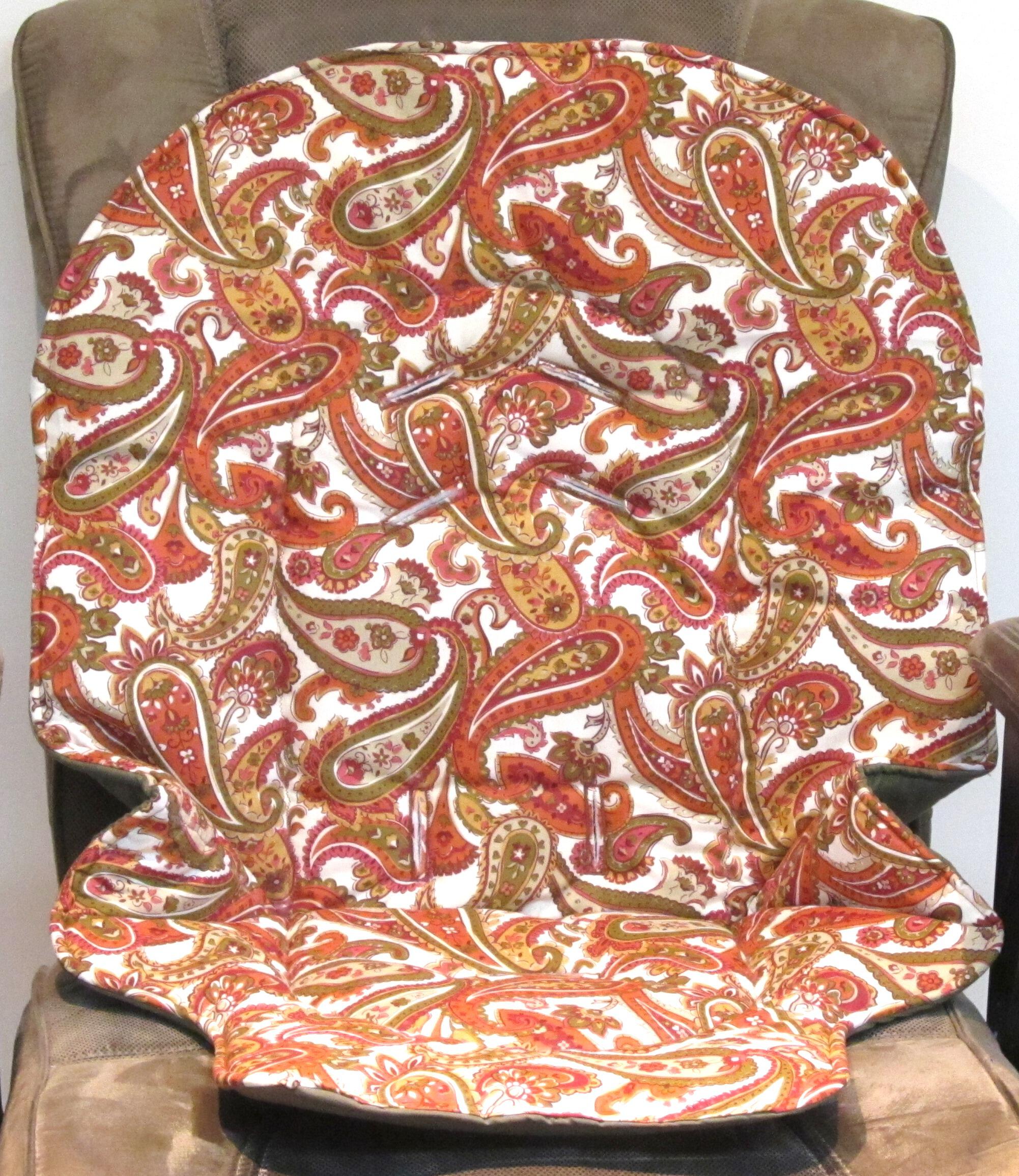paisley Padded Replacement Highchair cover for the older Duodiner and Graco Blossom