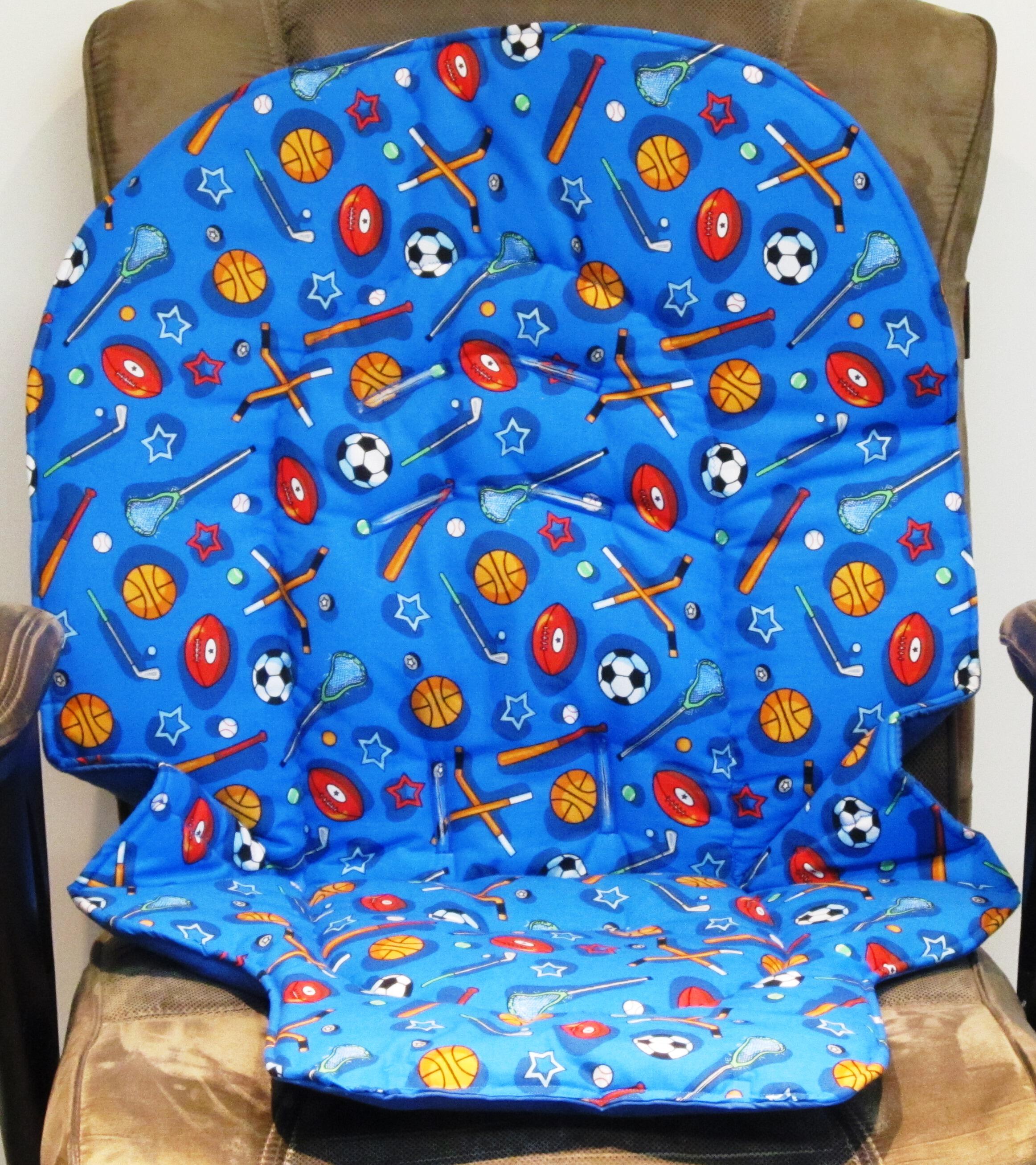 highchair cushion for Graco Duodiner older model or Blossom, replacement pad, all sport, handmade in the USA