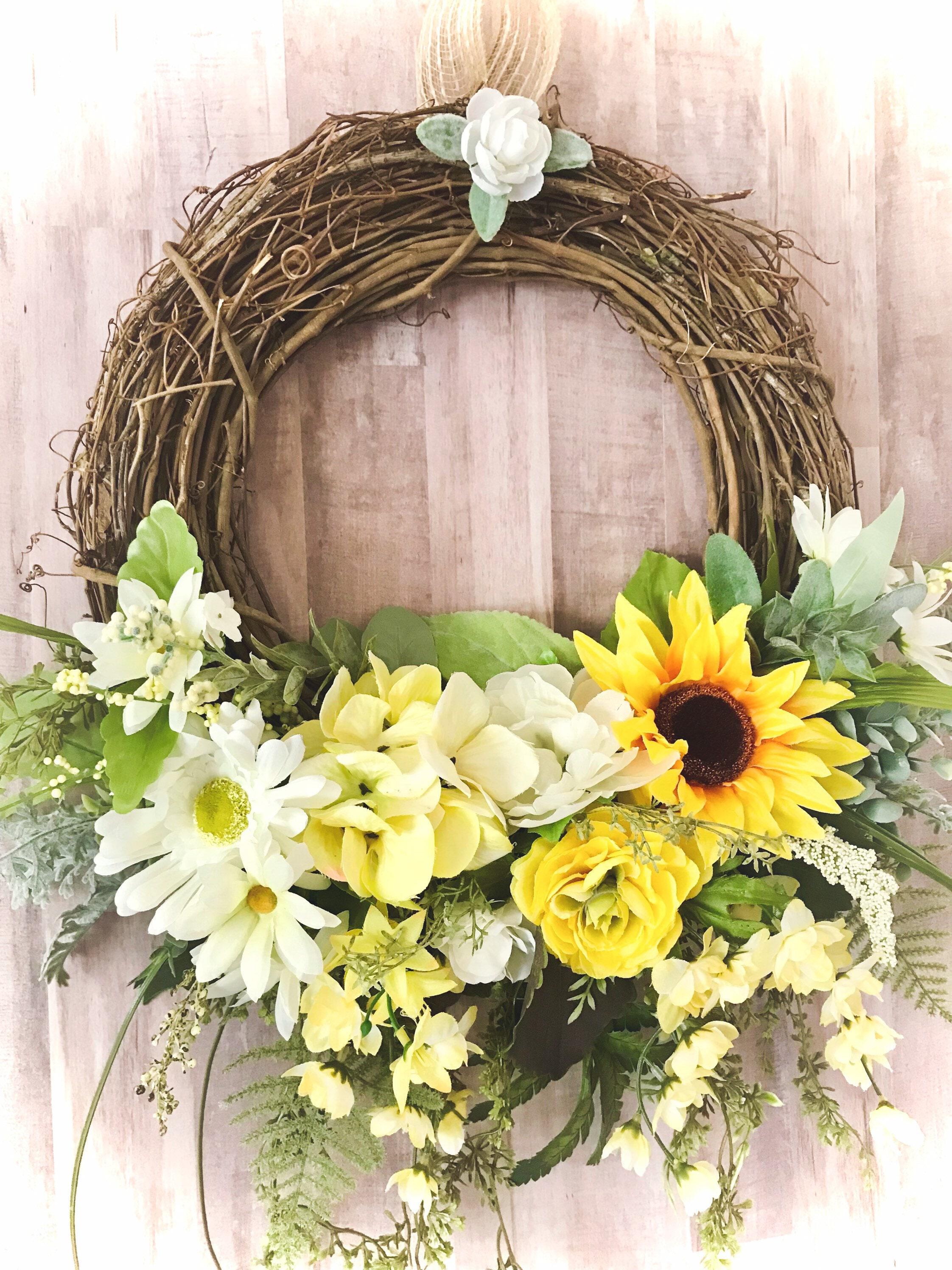 Home & Living :: Home Decor :: Wreath & Door Hangings :: Front door wreath,  Spring Summer grapevine for front door, neutral wreath, Year-round wreath, front  door decor, wreath for front door