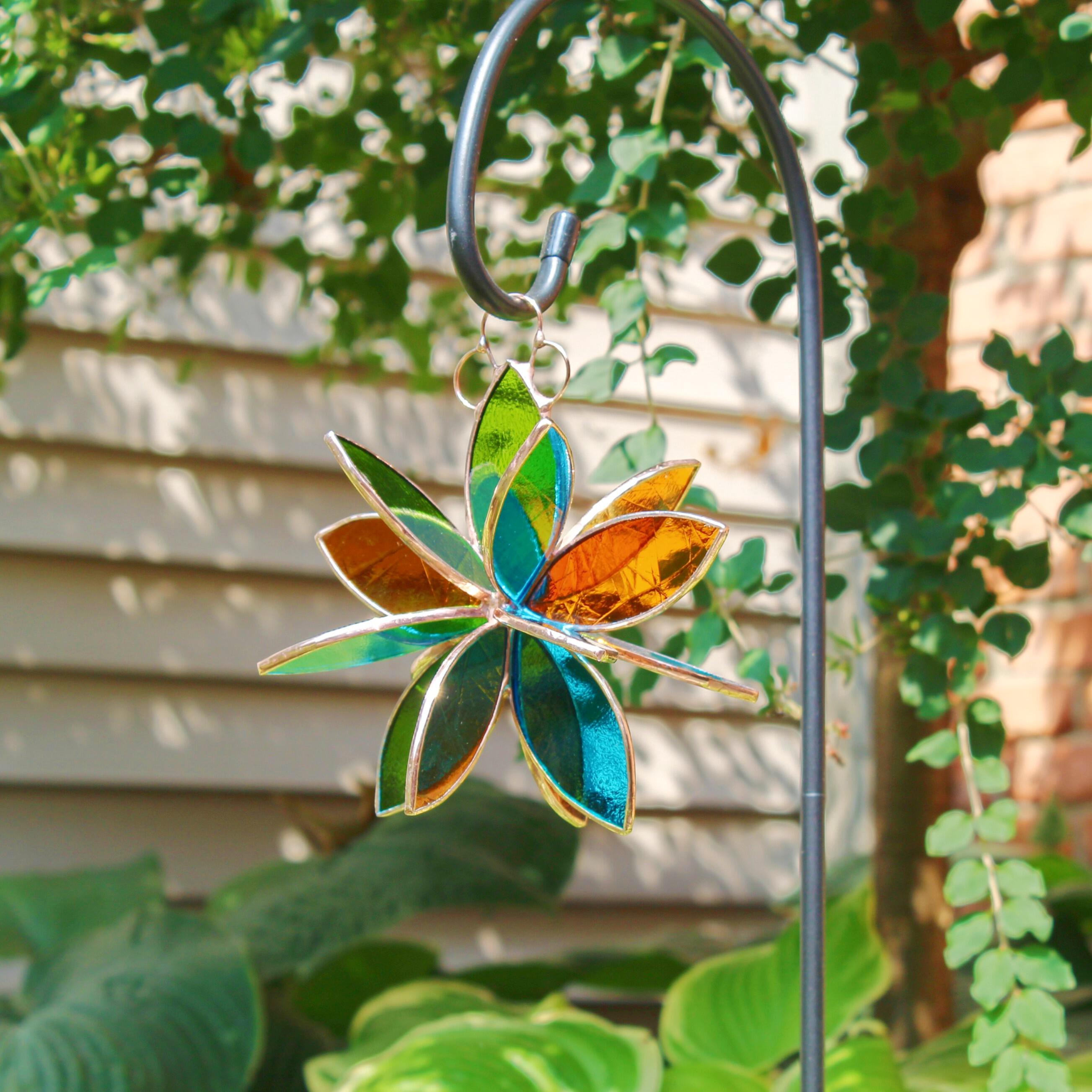 Handmade offers Indoor/Outdoor Glass Flower Suncatcher Decor