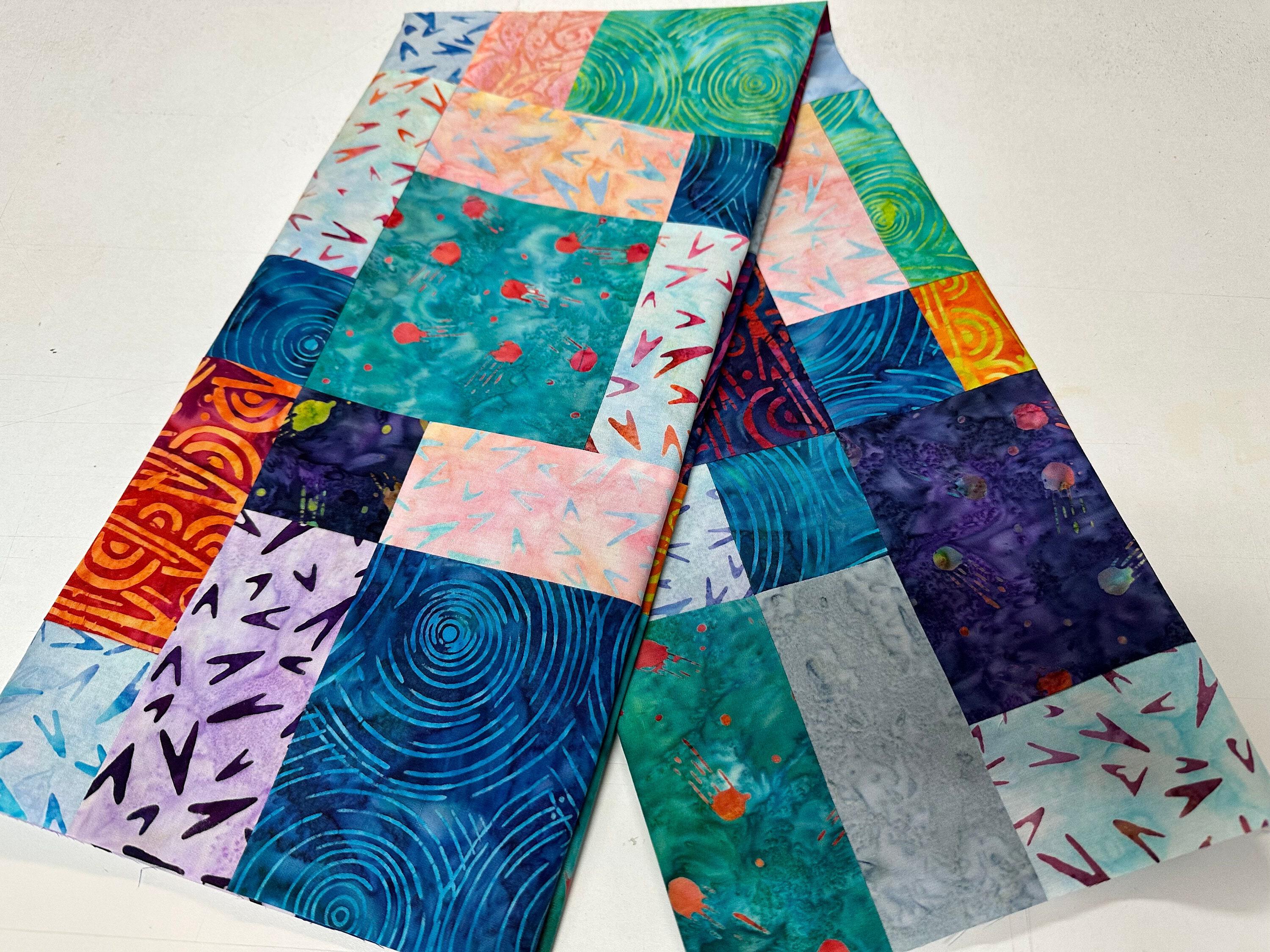 Products Handmade UNFINISHED Batik Quilt Top, 33" x 46", MultiColor