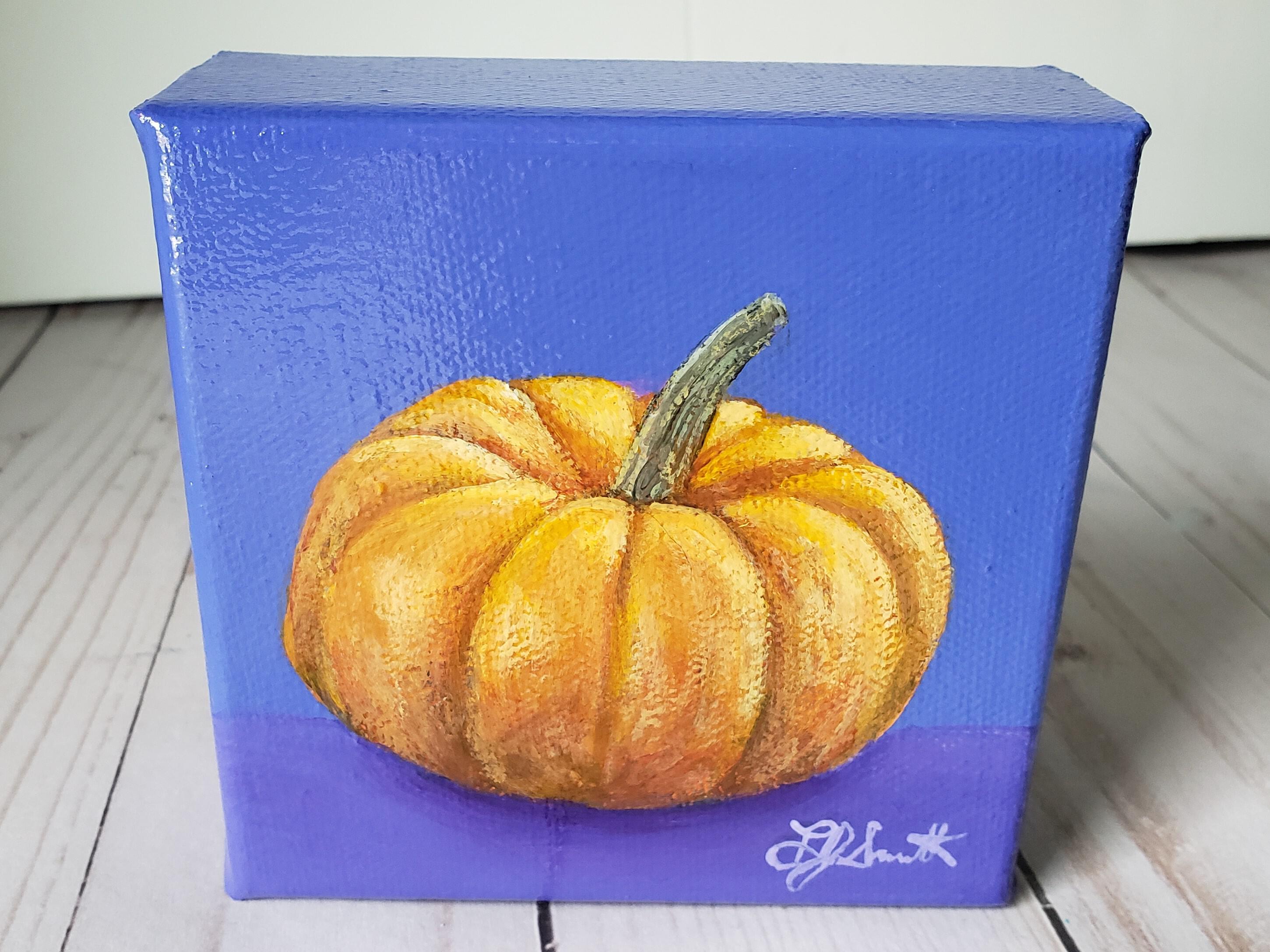 Original Acrylic newest Painting - Blu Pumpkin