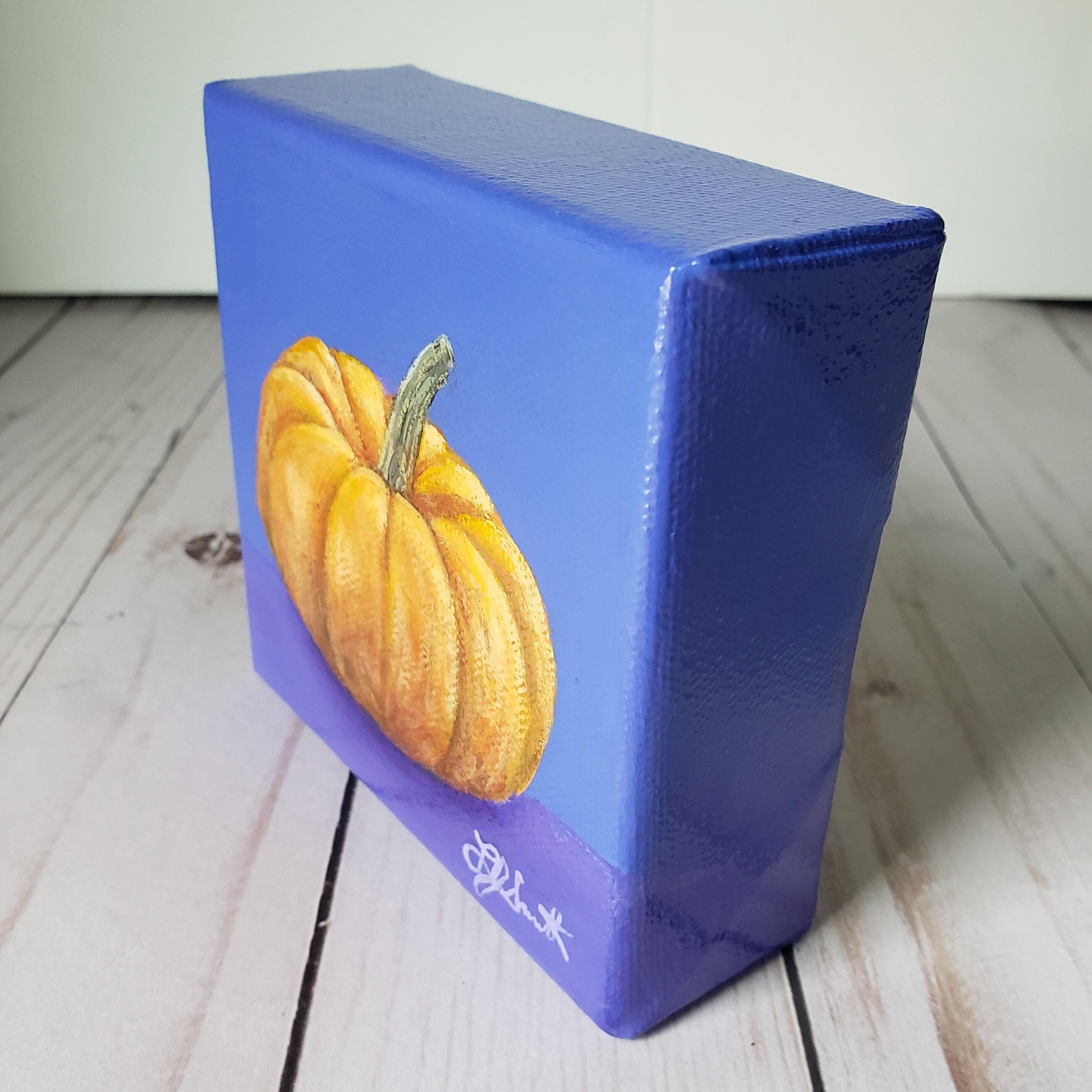 Original Acrylic newest Painting - Blu Pumpkin