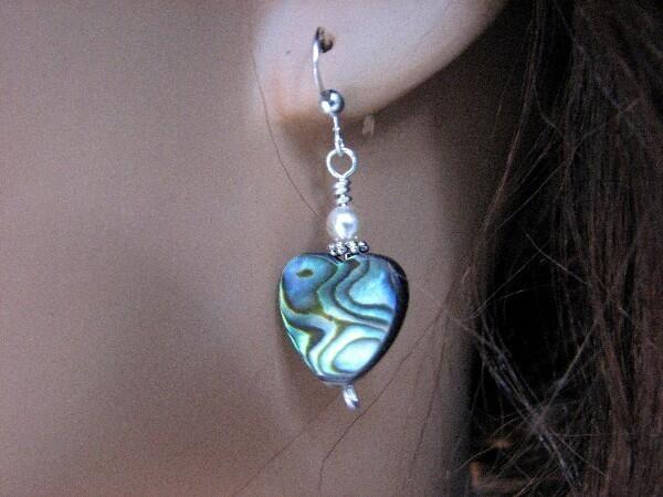 abalone heart jewelry