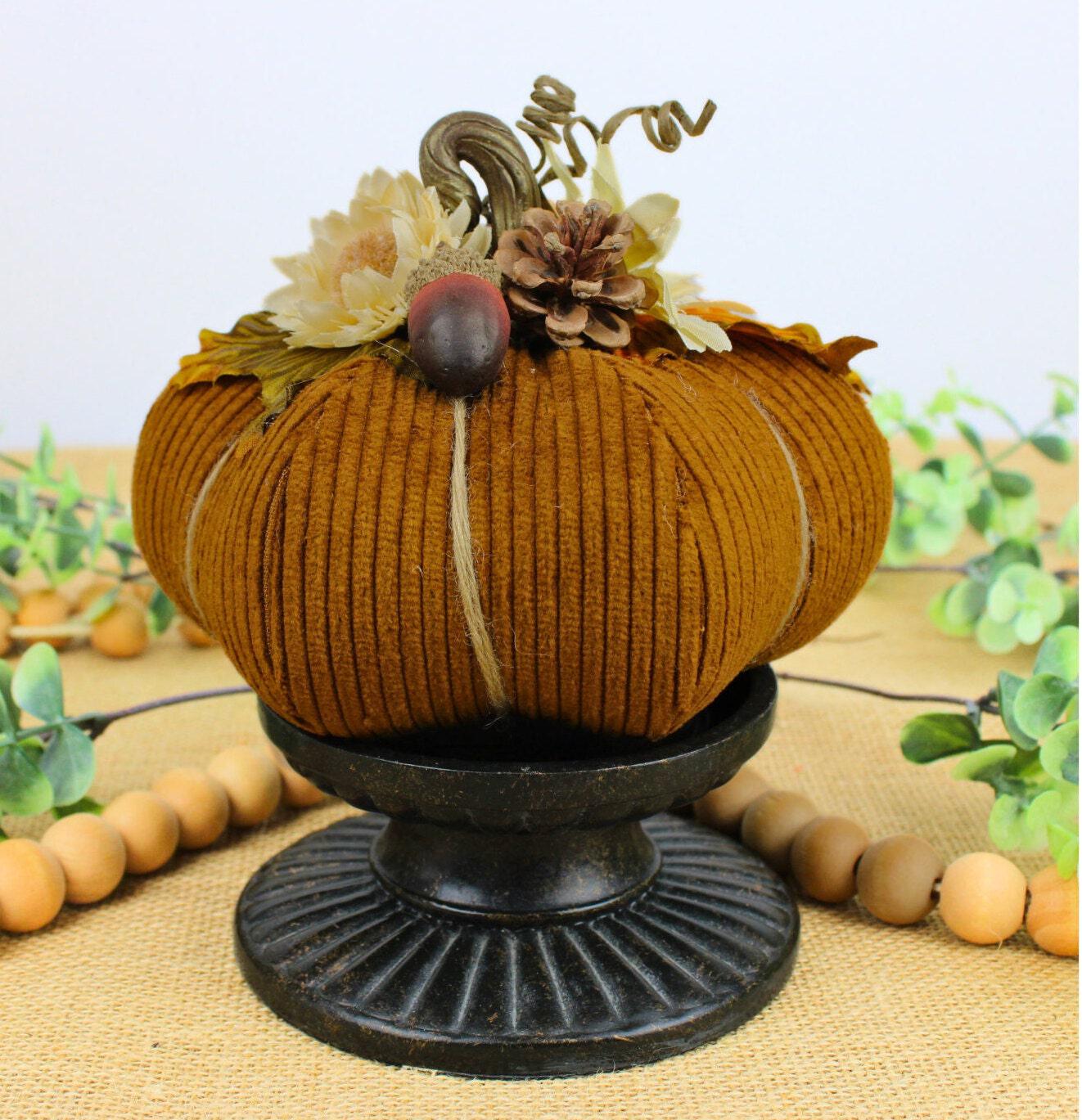 Rustic Tan White Knit Burlap Acorn Halloween Fall Thanksgiving Farmhouse Decor Rustic Tan White Knit Burlap Acorn Halloween Fall Thanksgiving Farmhouse Decor