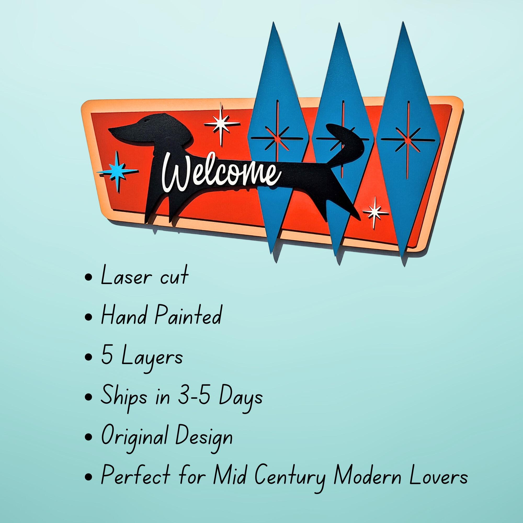 Home & Living :: Welcome Sign, Atomic Dog Starburst Mid Century