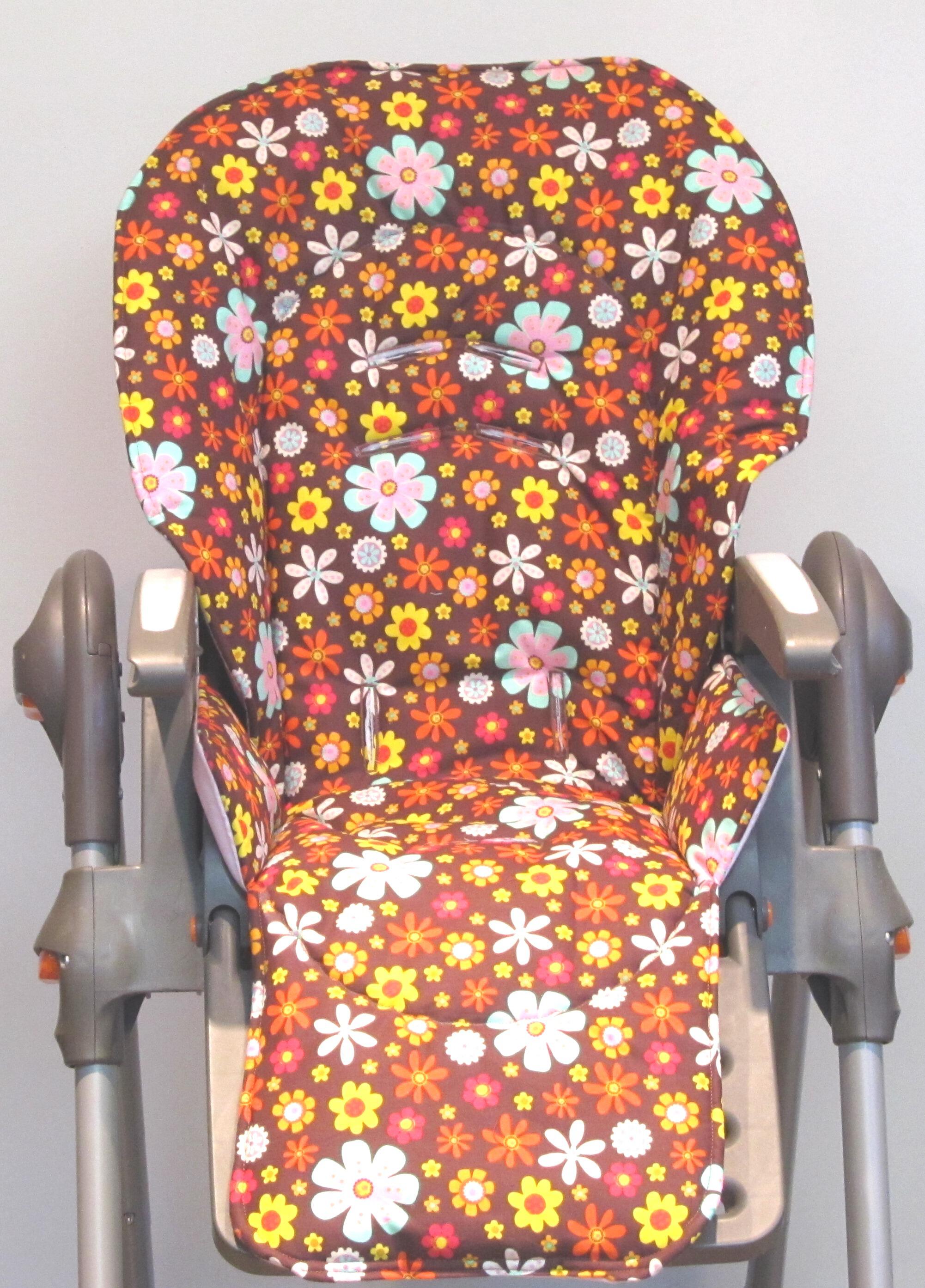 flower print Chicco and duodiner DLX 6-in-1padded replacement high chair cover