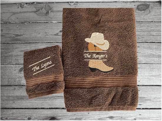Personalized Luxury Embroidered Hand Towel & Bath Towel Set (Bathroom, –  Too Stinkin' Cute