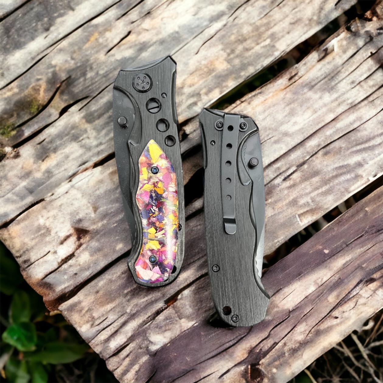 Memorial Knife made with flower petals