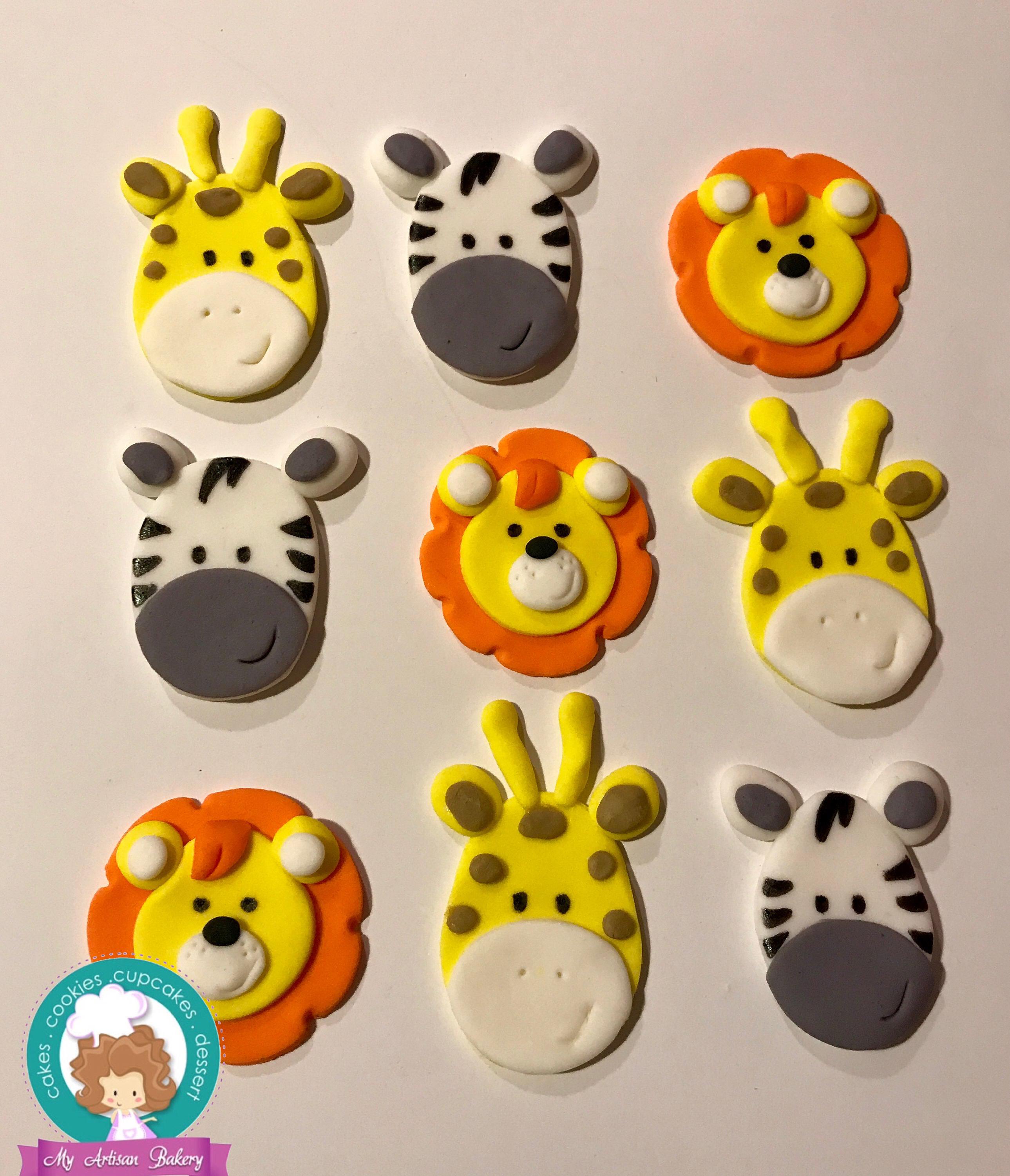 Products Safari fondant cupcake topper
