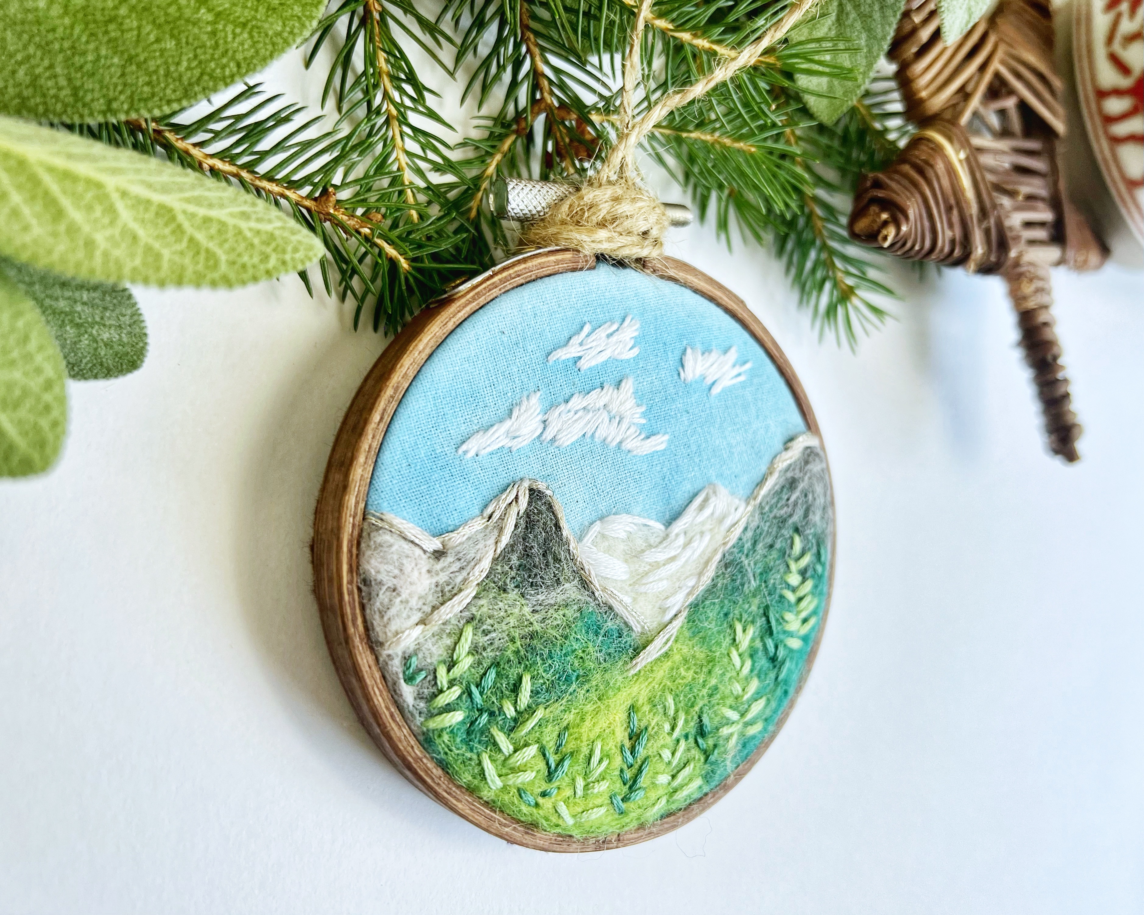 Glacier National Park Ornament - Mama Bear and Cub - Handmade Wood