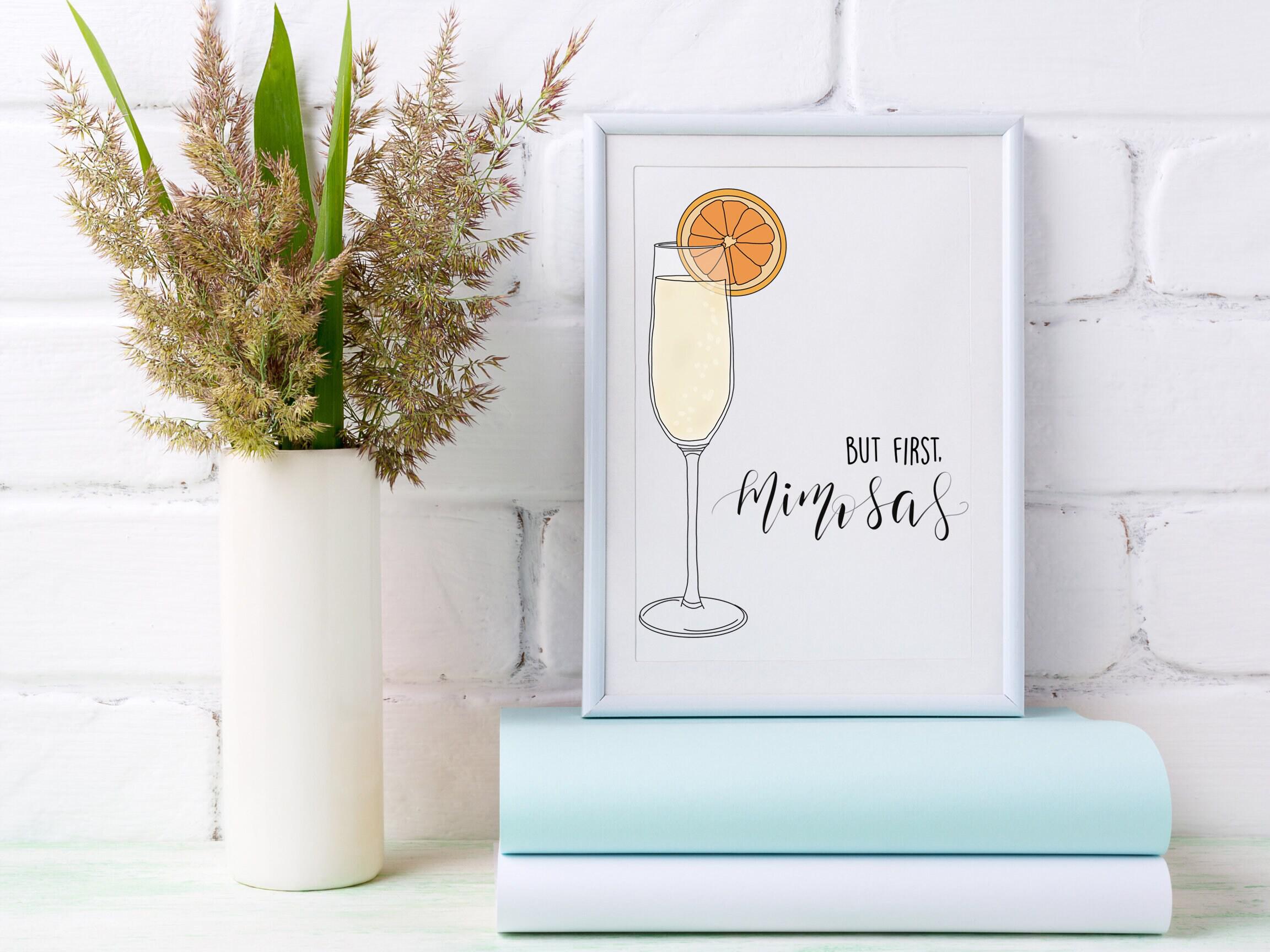 Rose Gold Mimosa Bar Sign with juice tags - Bride + Bows