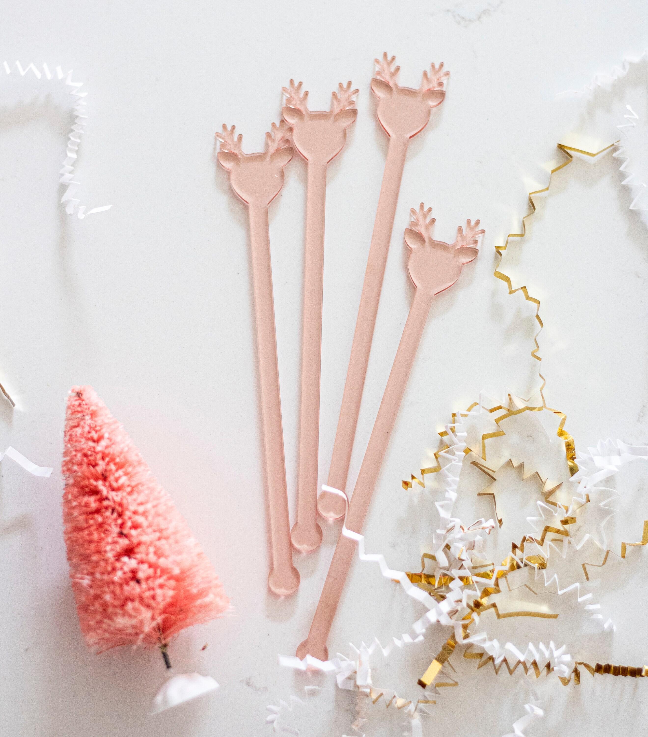 Products :: Christmas Tree Drink Stirrers, Holiday Drink Stir Sticks, Blush  Pink Christmas Swizzle Sticks, Holiday Party Cocktail Drink Sticks, Bar Tool