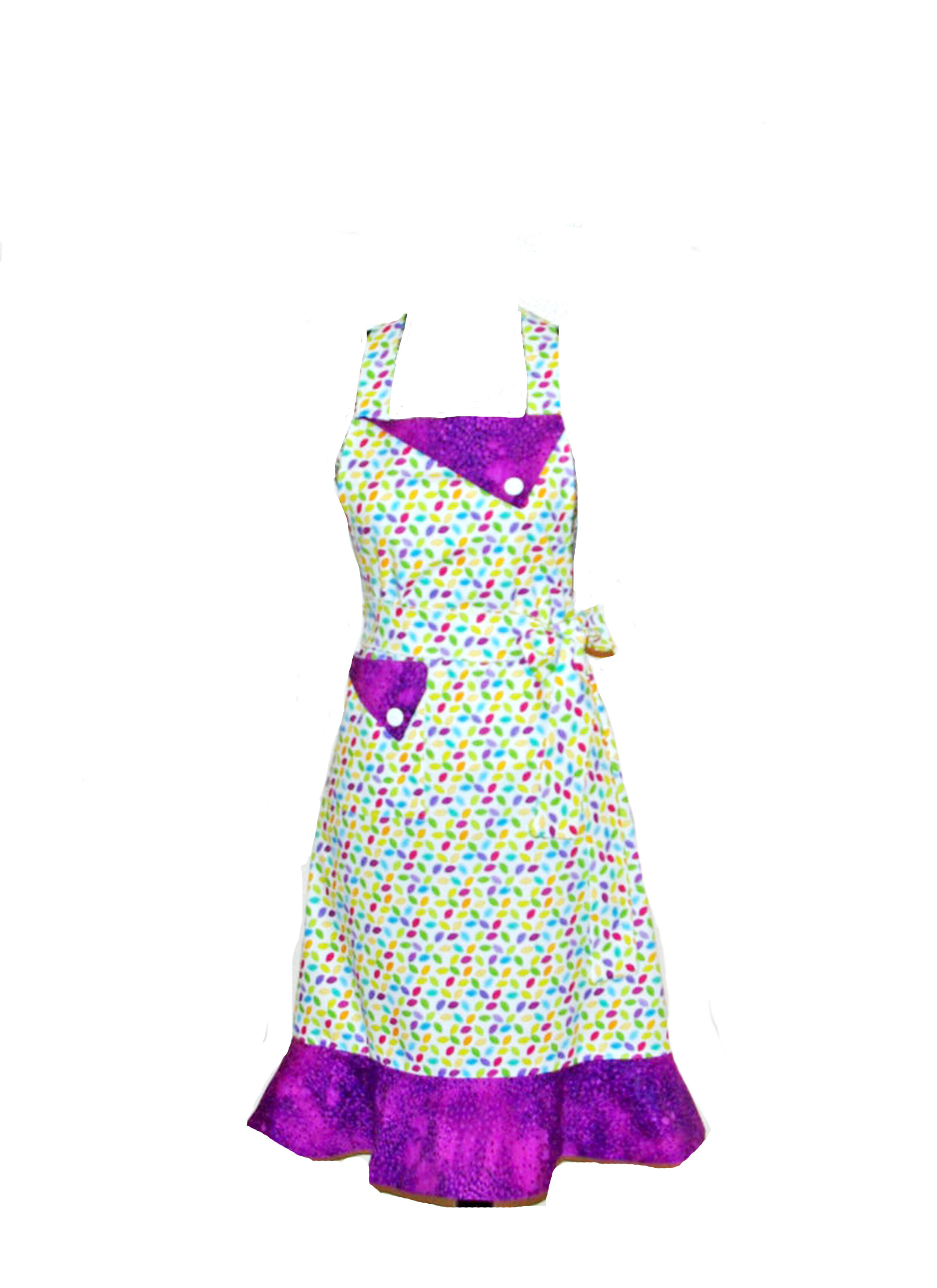 Purple Apron, Chic, Cute, Full Long Bib Apron, Pretty Ladies Hostess