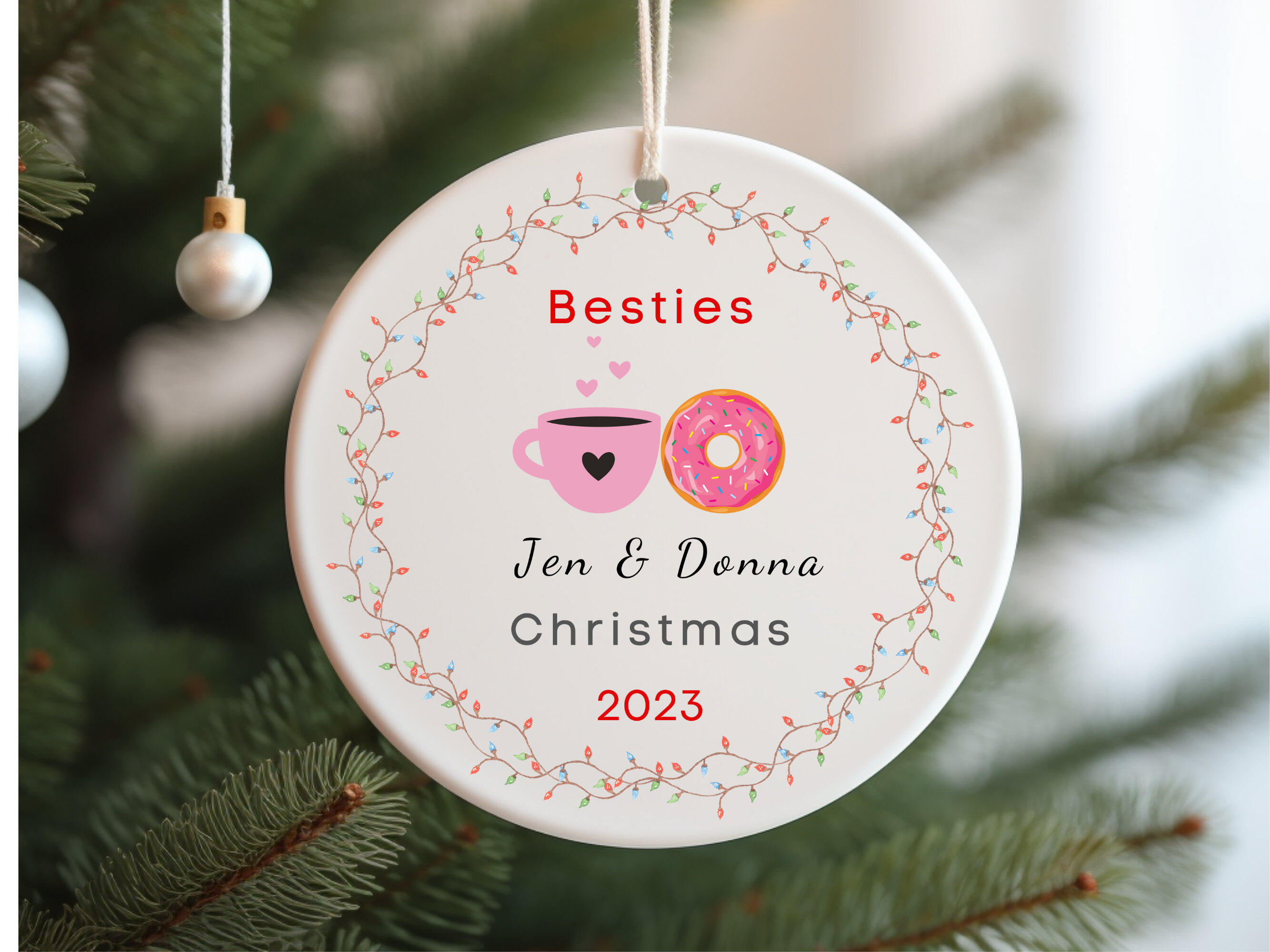 Neighbor Gifts Christmas Ornaments - Funny Friend BFF, Bestie