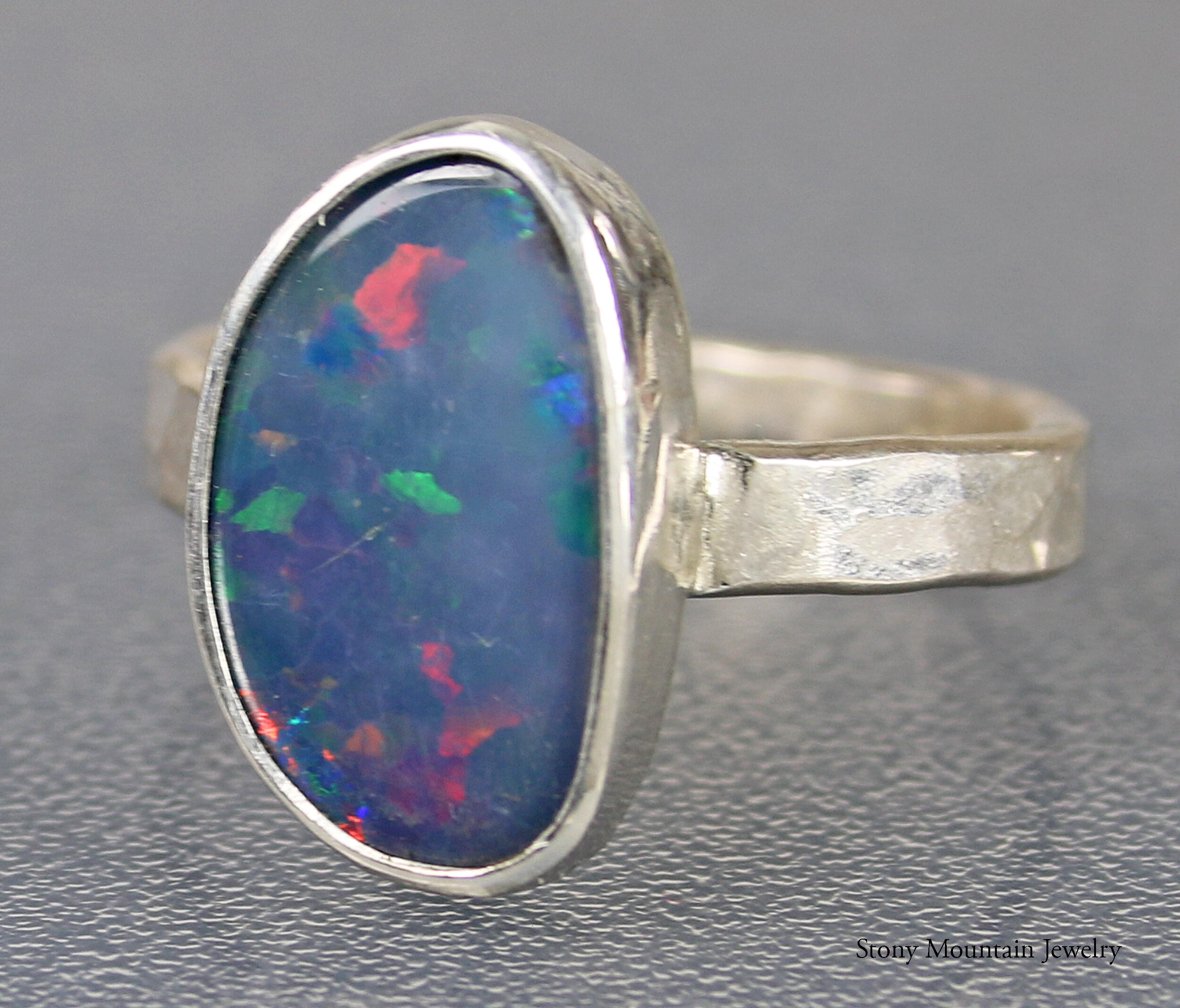 Blue opal ring