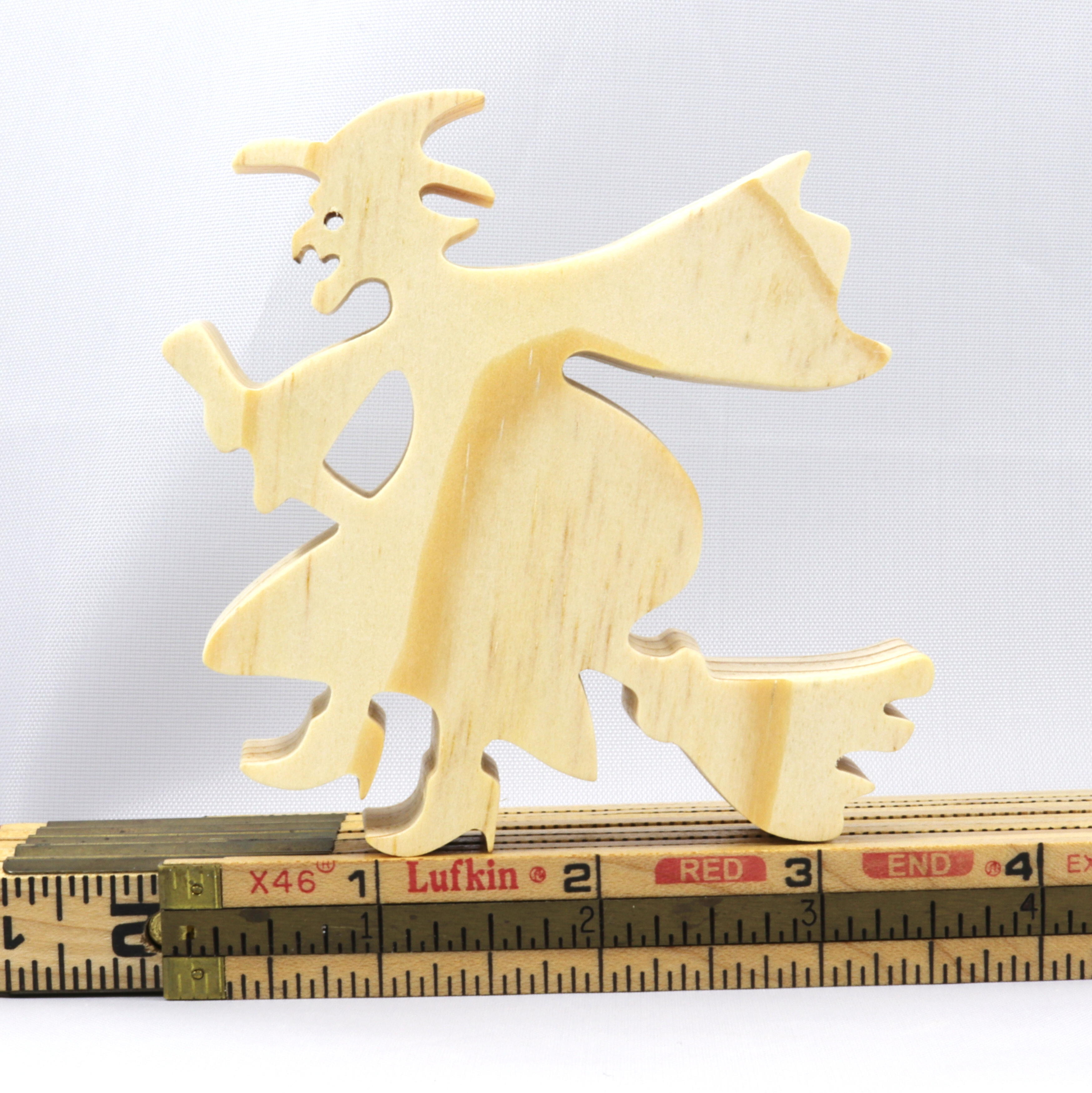 Handmade Halloween Witch On A Broom Cutout Handmade Unfinished and  Ready To Paint For Decor Crafts or Toys From My Snazzy Spooks Collection