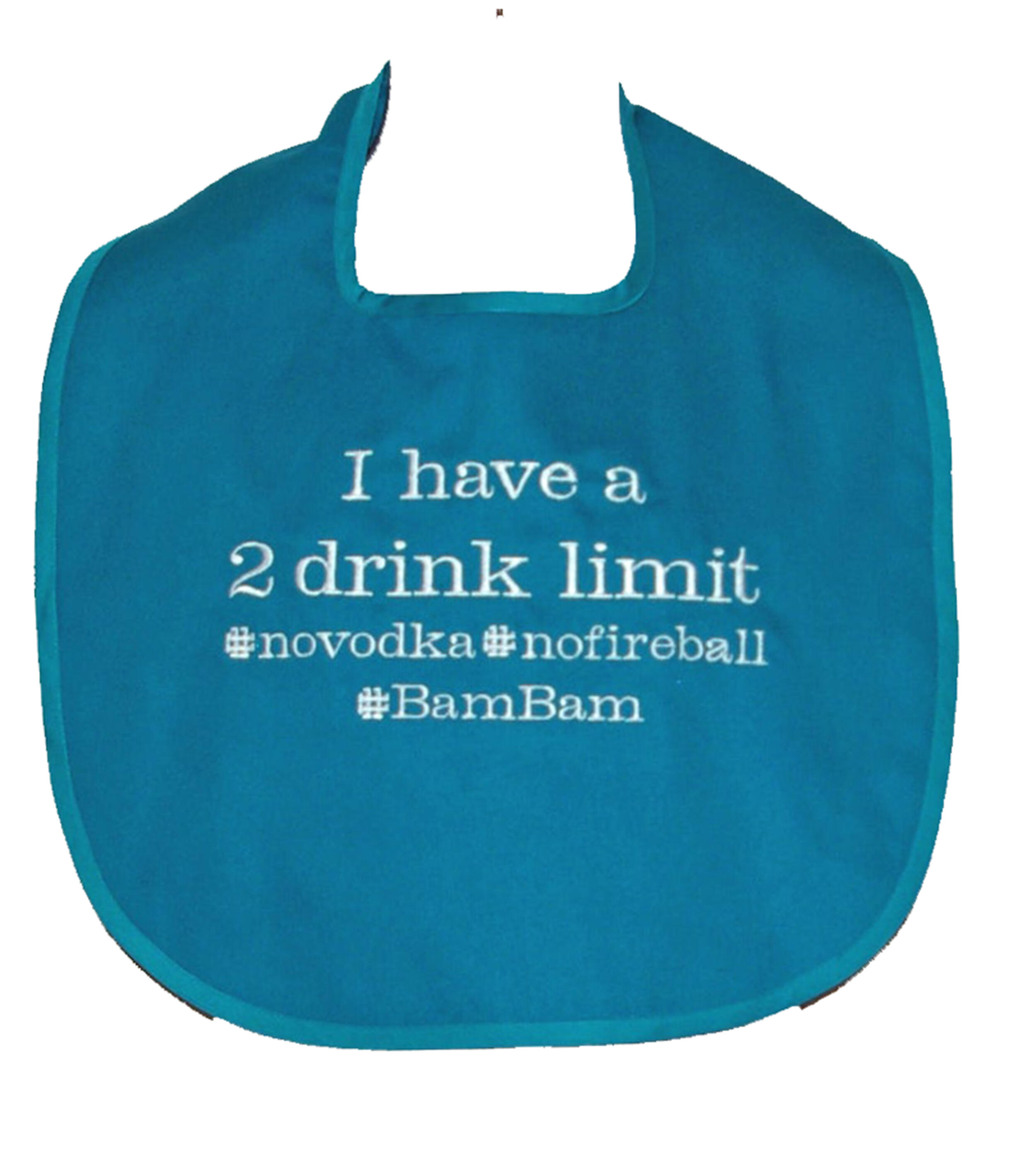Funny Adult Bib, No Vodka, Fireball Two Drink Limit, Booze, Beer, Whiskey, Custom Gag Gift