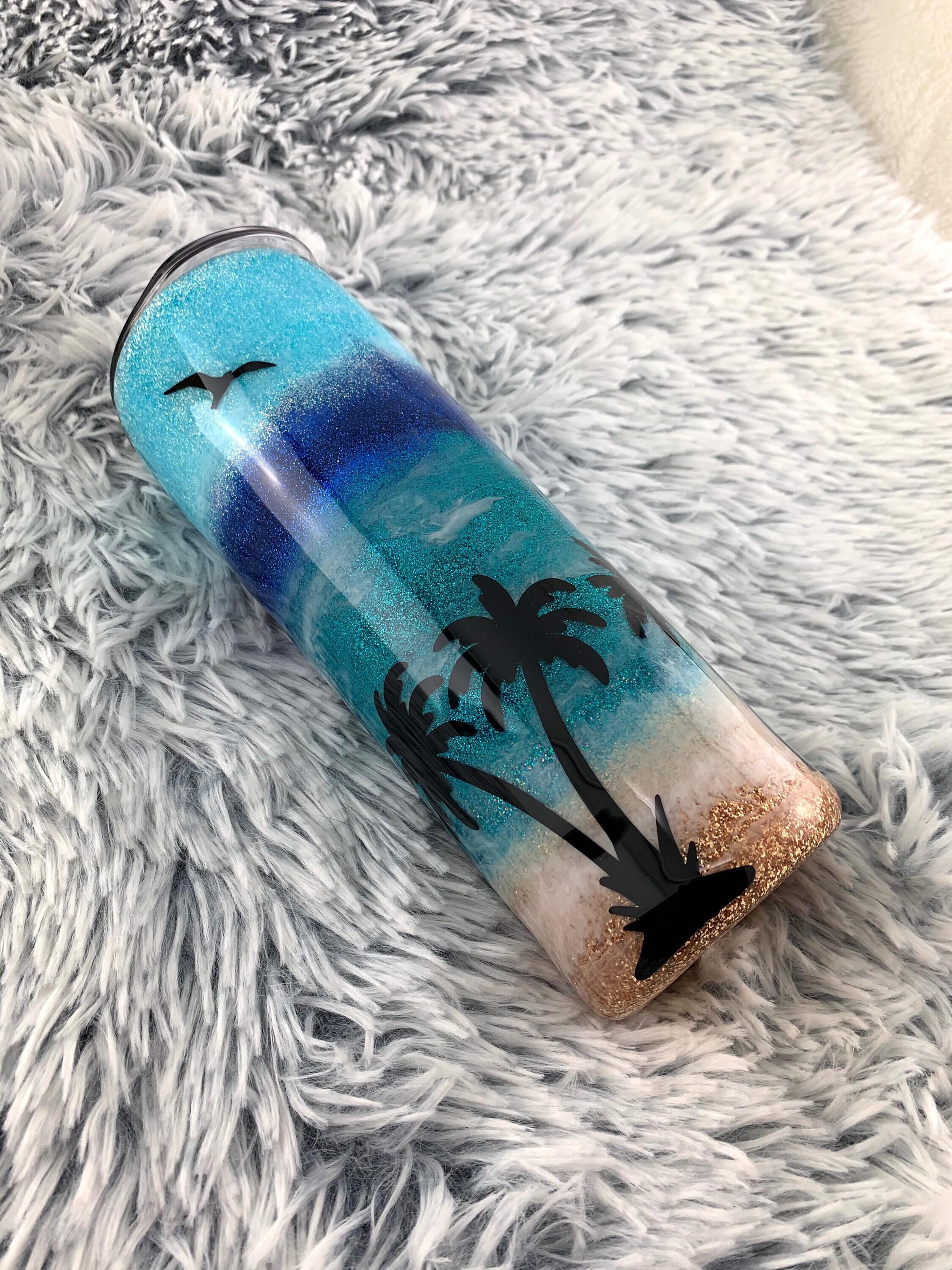 30oz Beach Glitter Tumbler Little Mermaid  Custom tumbler cups, Glitter  tumbler cups, Diy cups