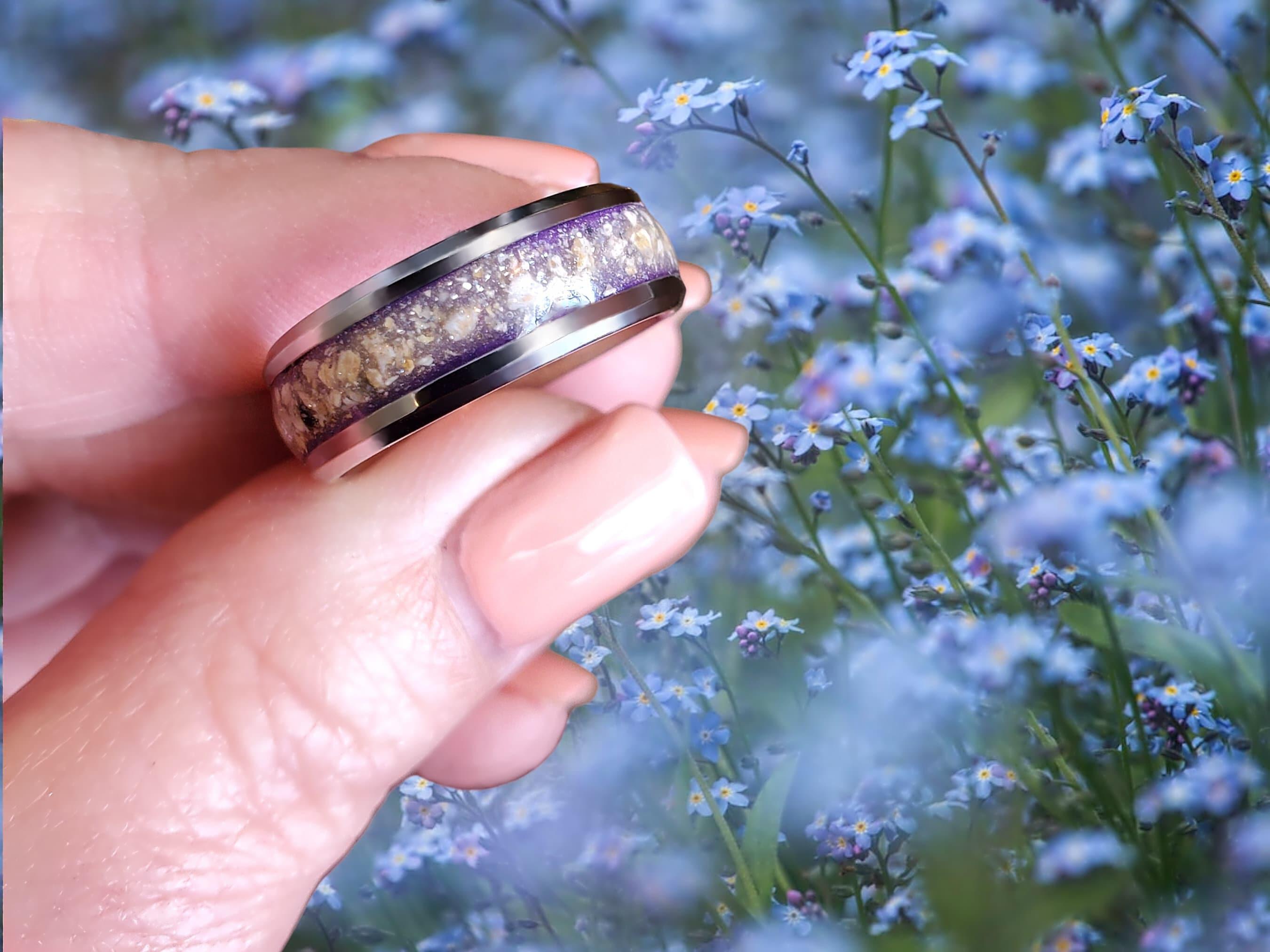 Custom Cremation Memorial Ring Human Ash Ring Pet Cremation Remains Keepsake