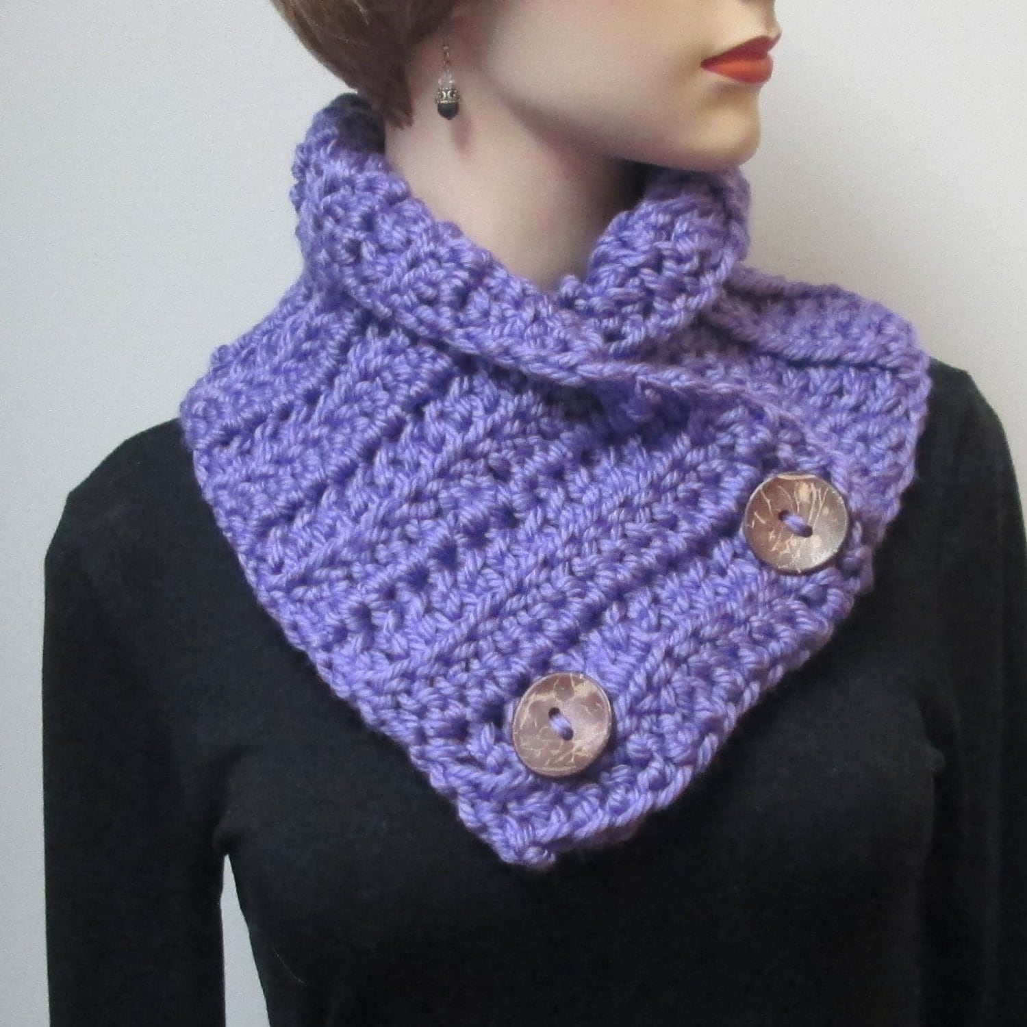 Products :: Bright Purple Cowl Crochet With Chunky Yarn