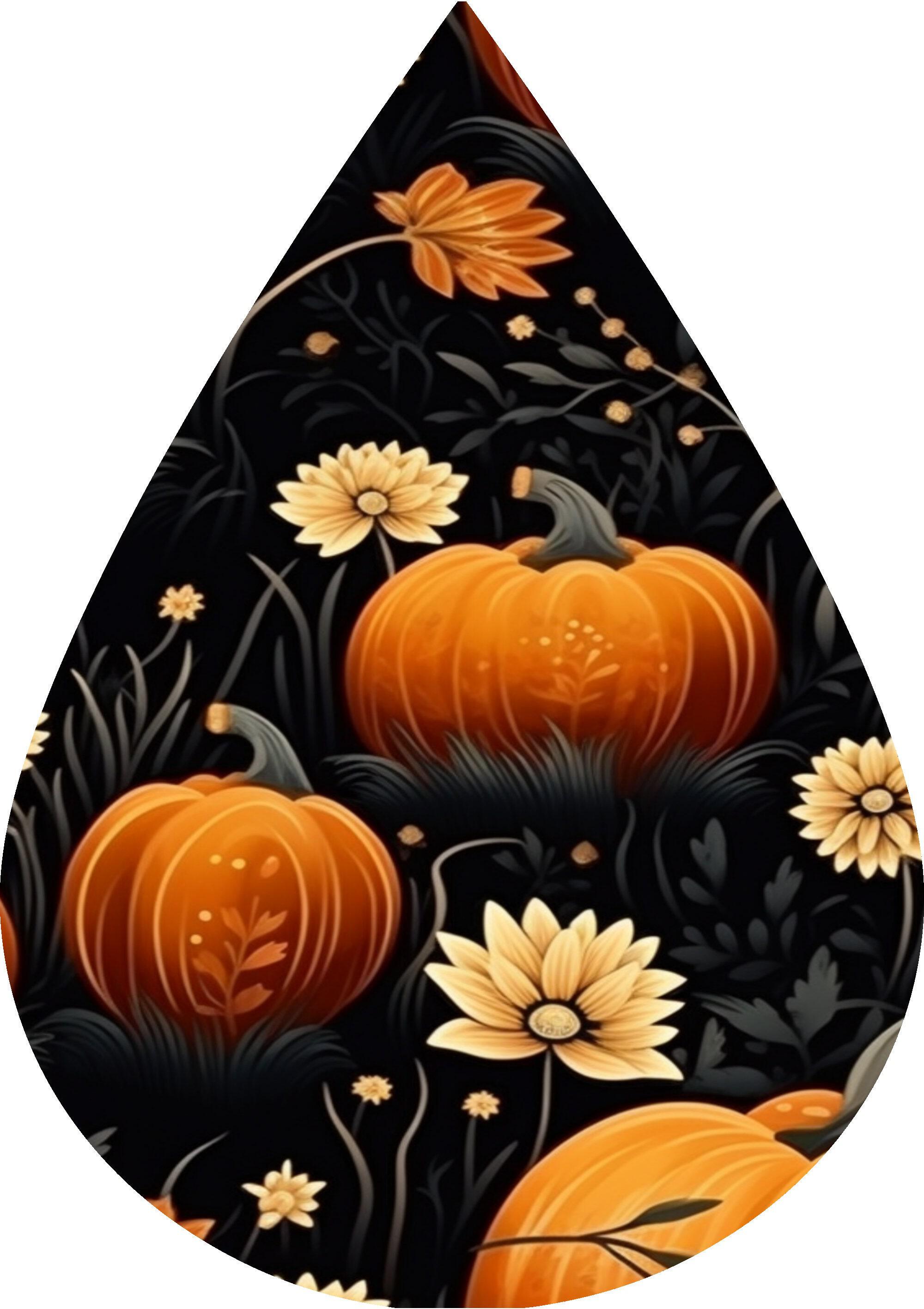 Fall Teardrop Earring - Pumpkin Earring Sublimation PNG