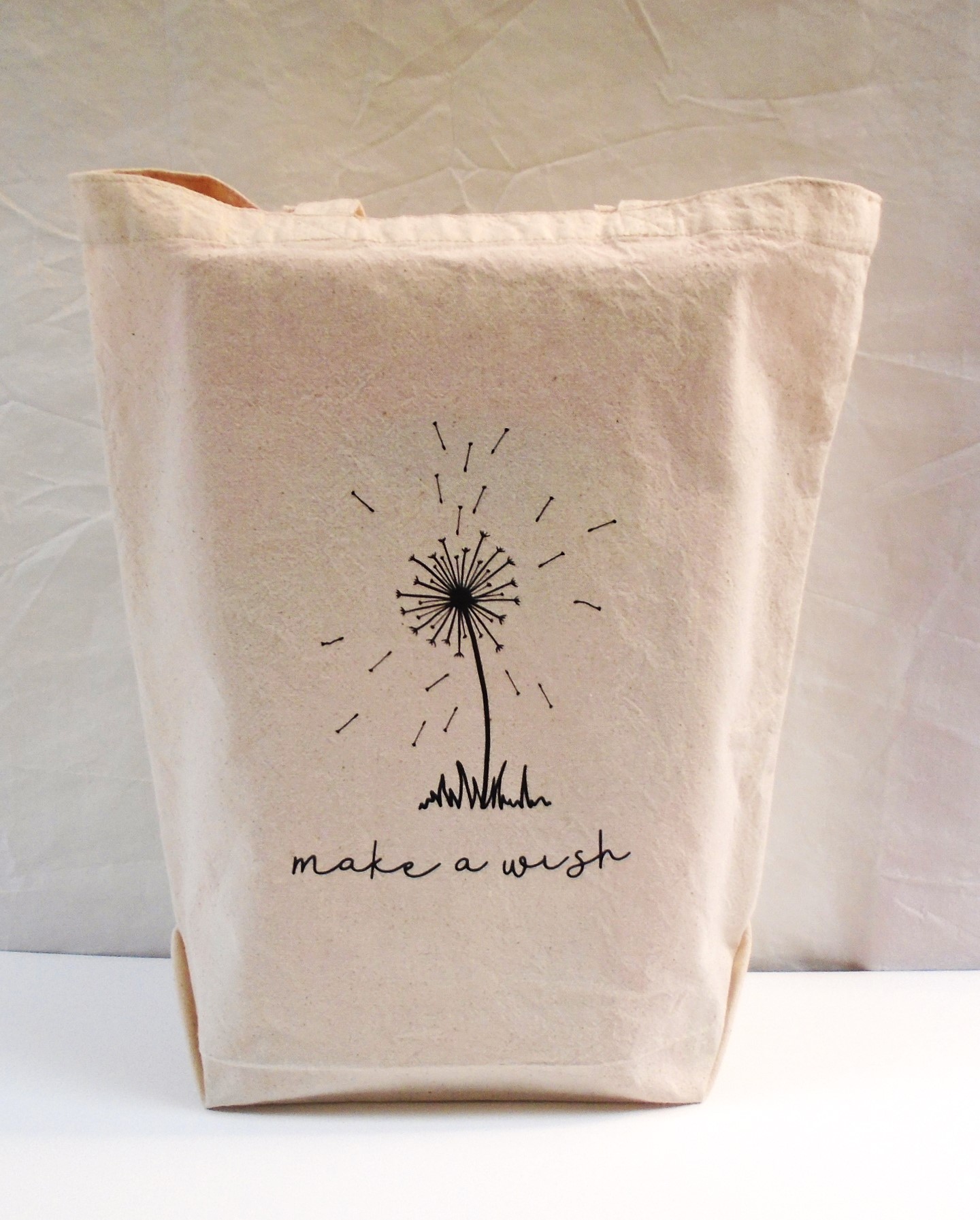 Dandelion Floral Canvas Tote Bag - Eco-Friendly Dandelion Tote Bag