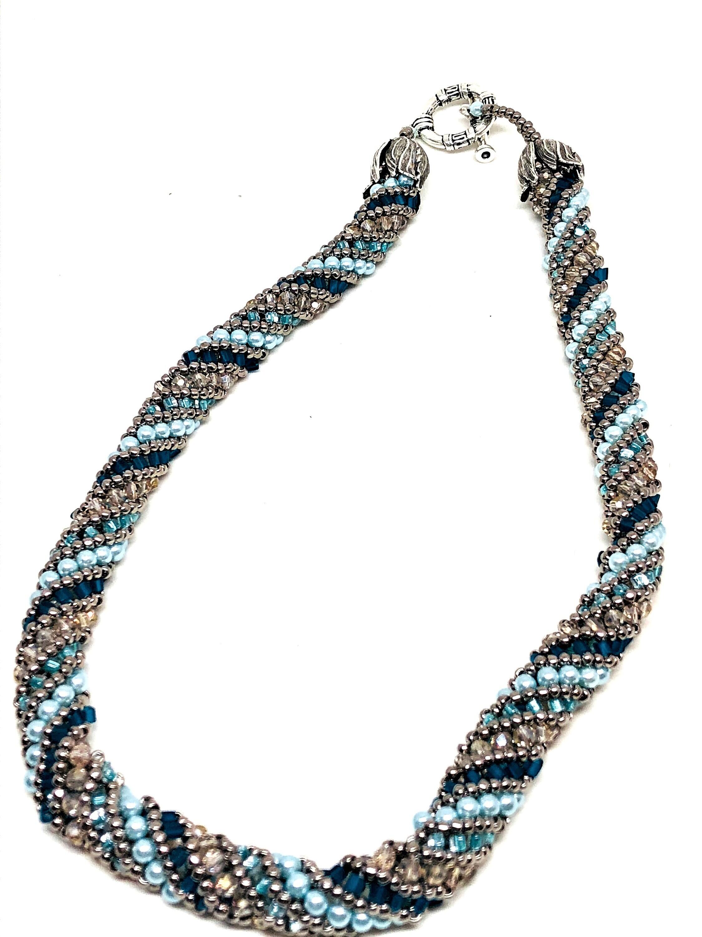 Spiral deals beaded necklace