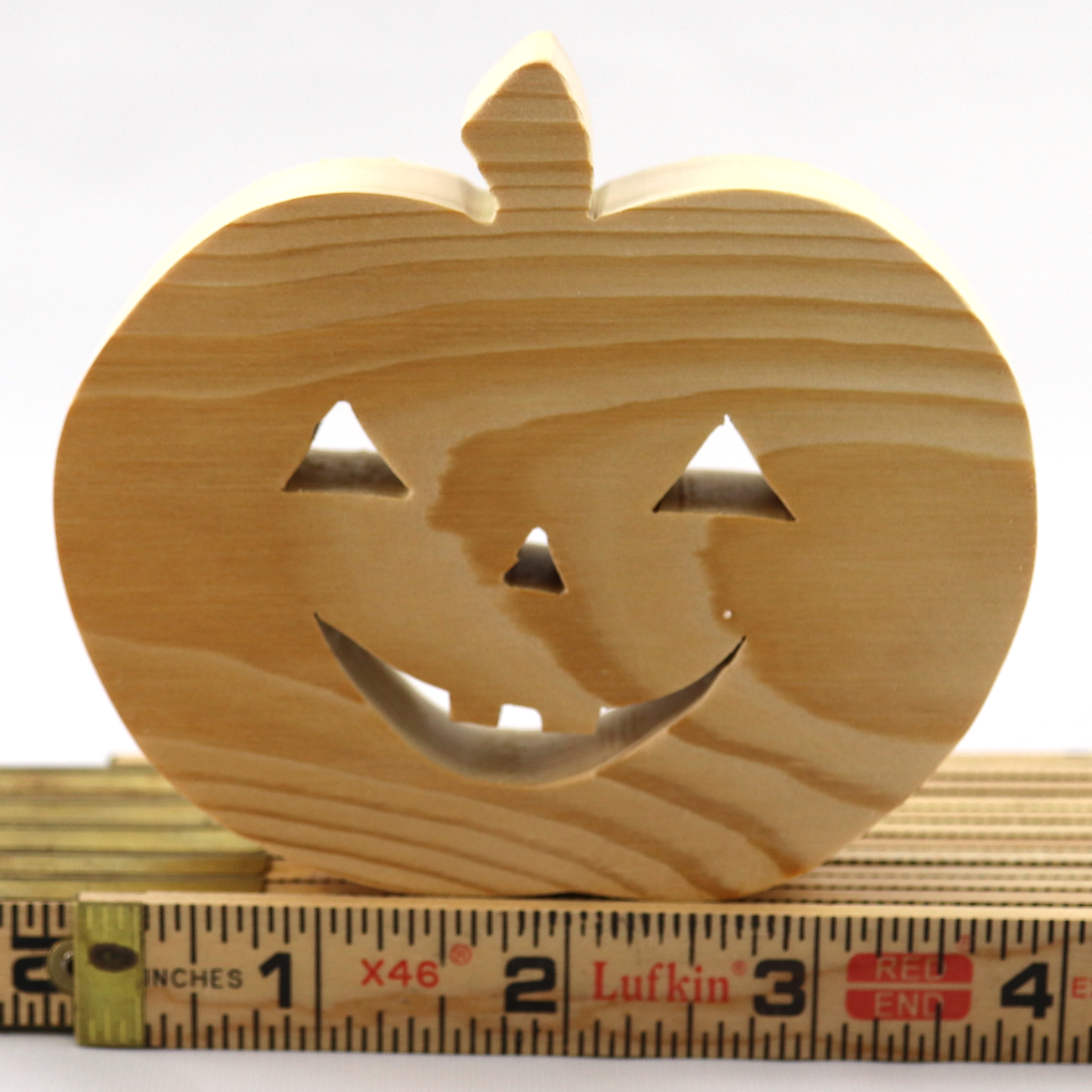 Wood Halloween Jack-o-Lantern Cutout Handmade And Unpainted