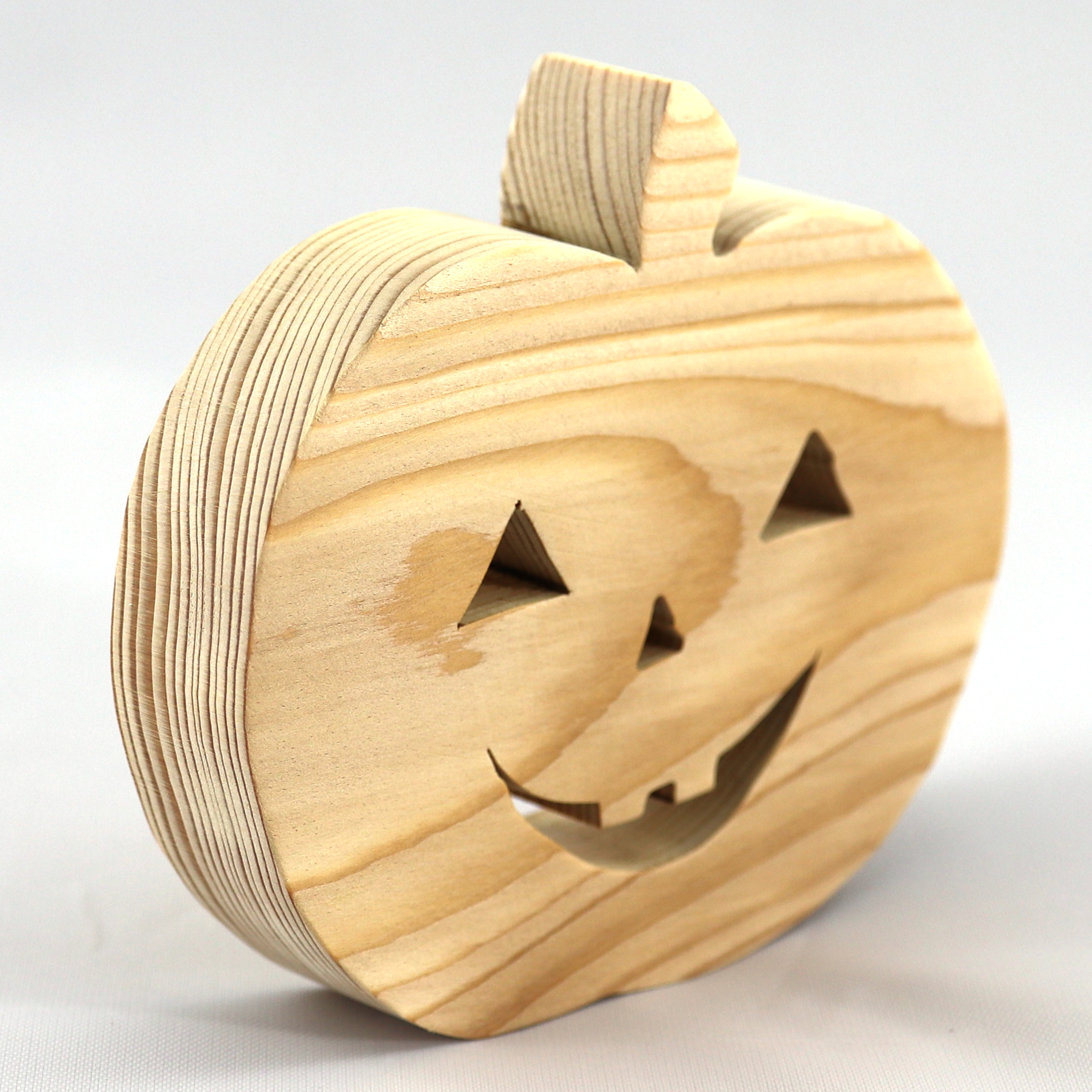 Wood Halloween Jack-o-Lantern Cutout Handmade And Unpainted