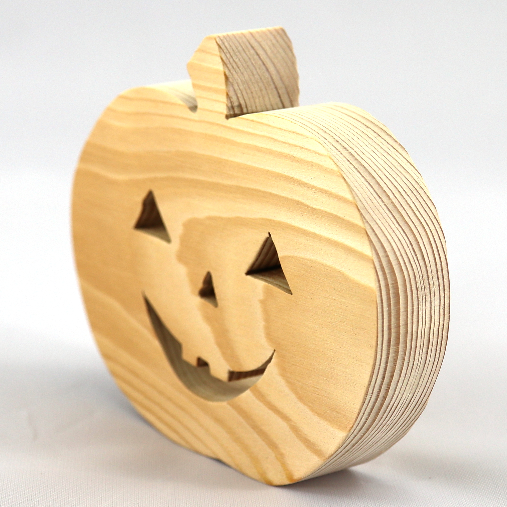 Wood Halloween Jack-o-Lantern Cutout Handmade And Unpainted