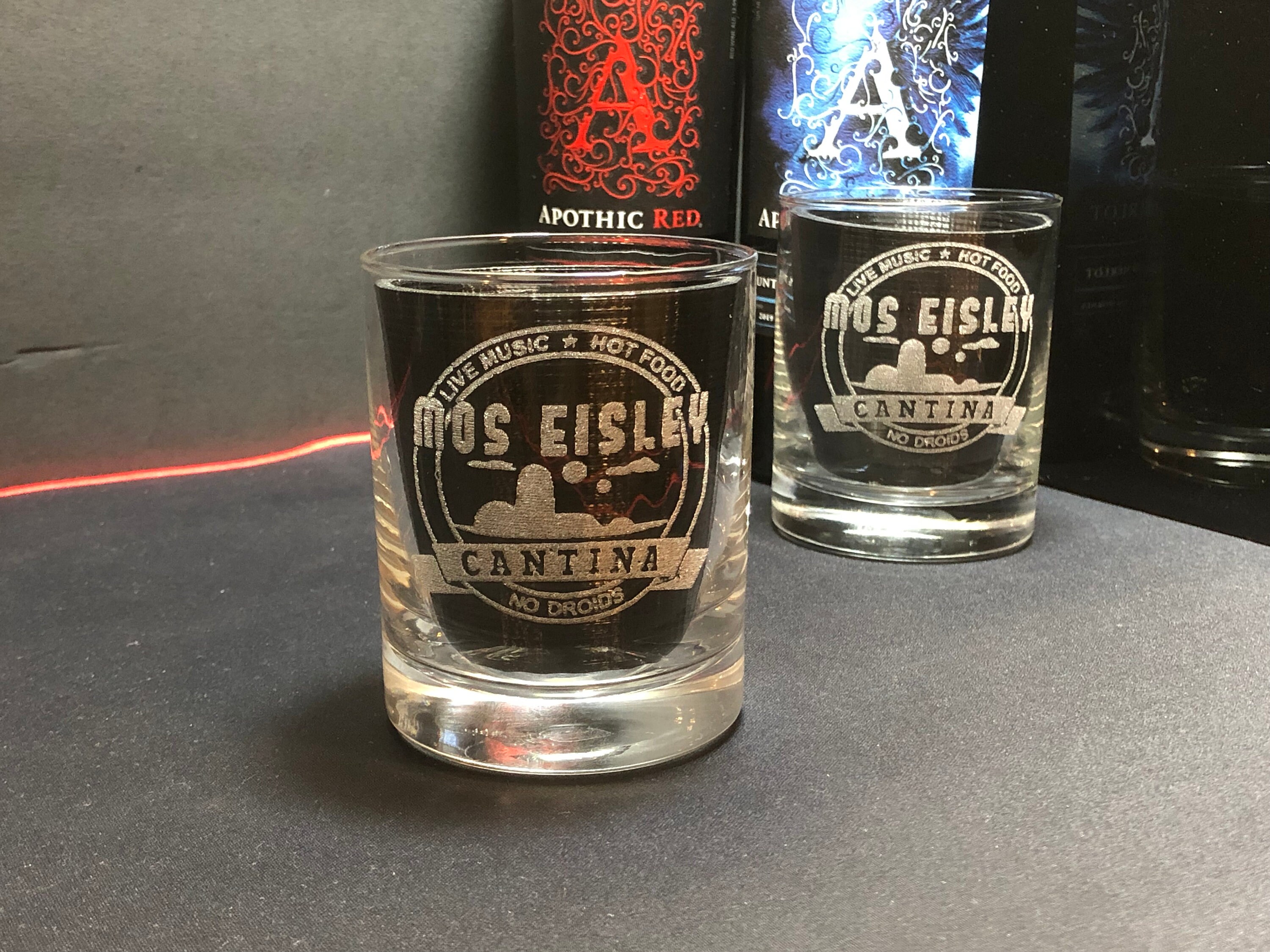 Star Wars Drinking Glass Set of 4 Etched Rocks Whiskey Glasses