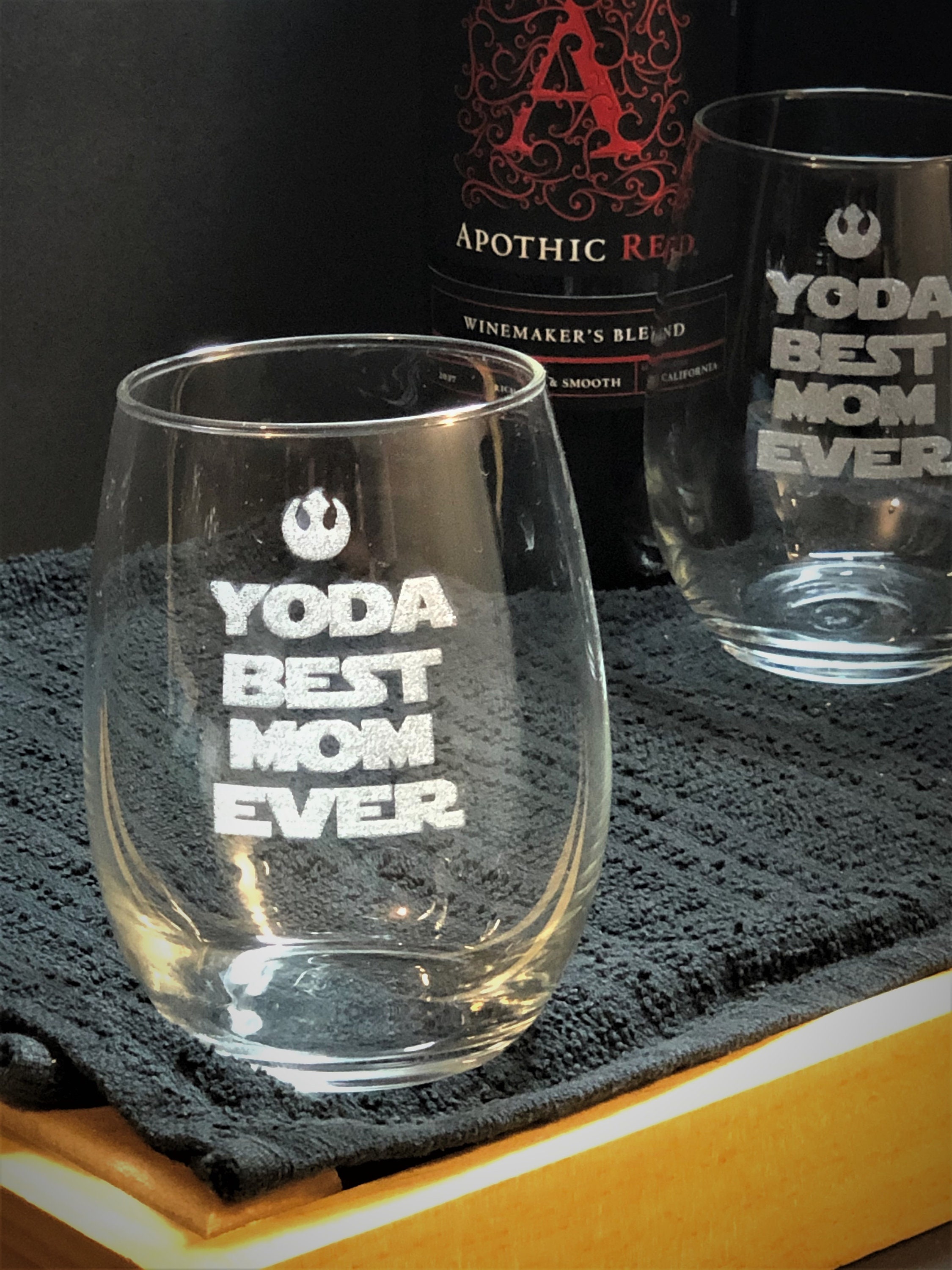 Star Wars Glasses, Yoda Best Mom Ever, Mothers Day Gift, Best Mother, Stemless Wine Glasses, White Wine Glasses