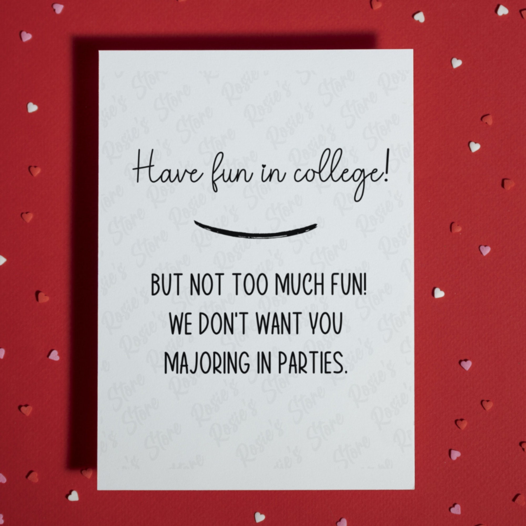 Products College T • Blank Greeting Card • College Card • Going To College • Humorous Card 