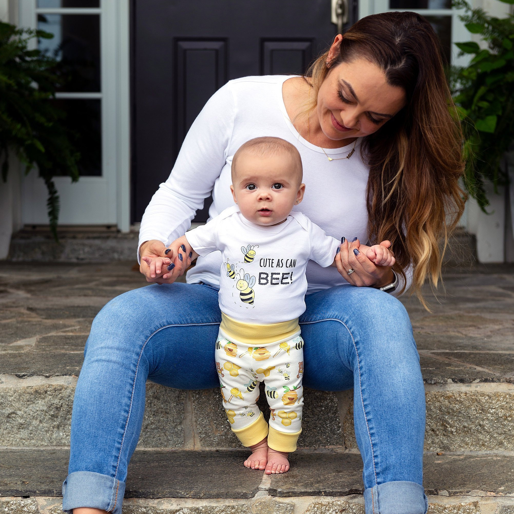 Personalized I've Arrived Organics Baby Gift Crate Gender Neutral Honeybees 0-3M Long Sleeve | 1-800-Flowers Occasions Delivery