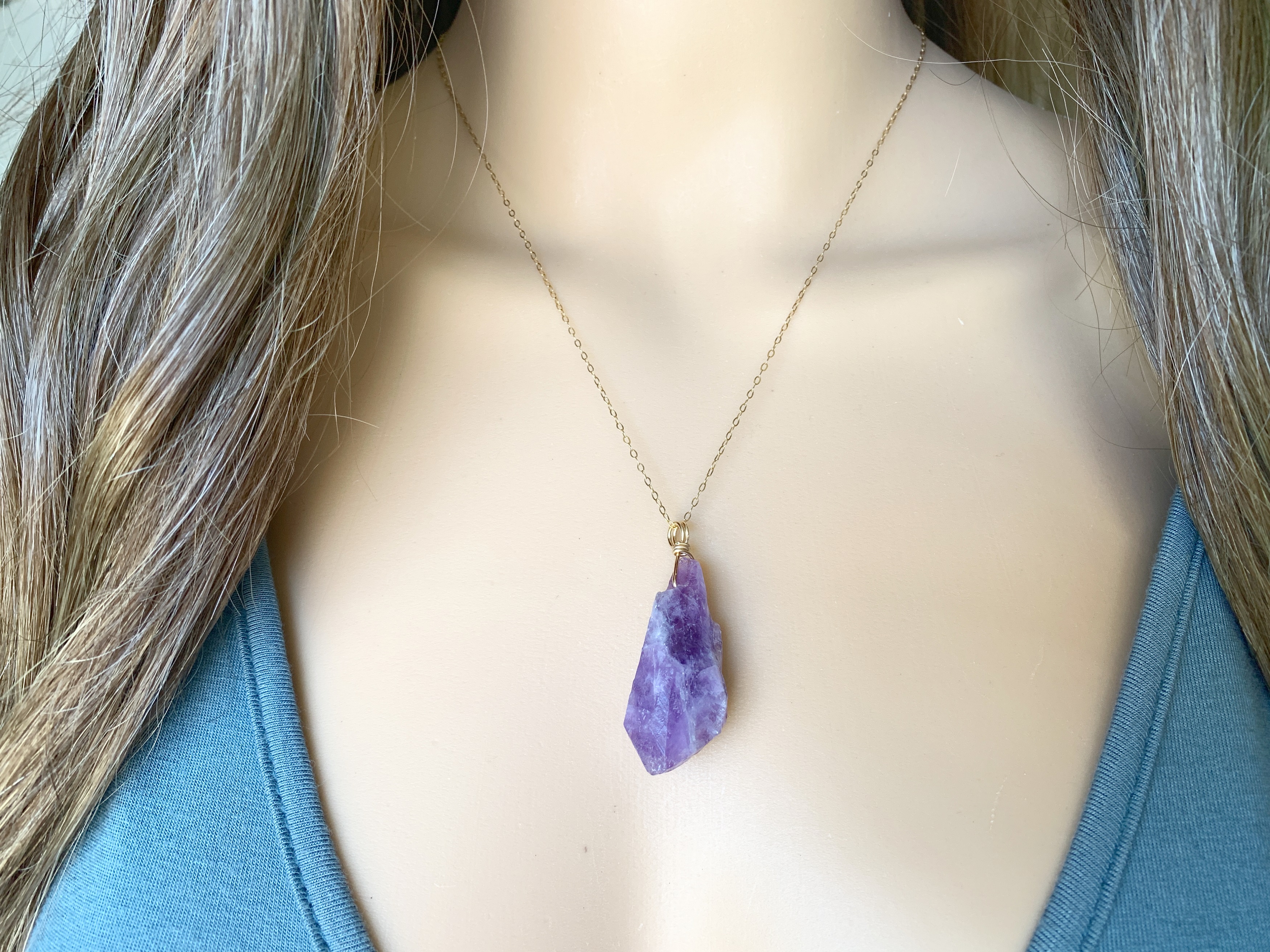 Amethyst Point Pendant Necklace Mens Women Chakra Healing Jewelry Vegan  Gift | eBay