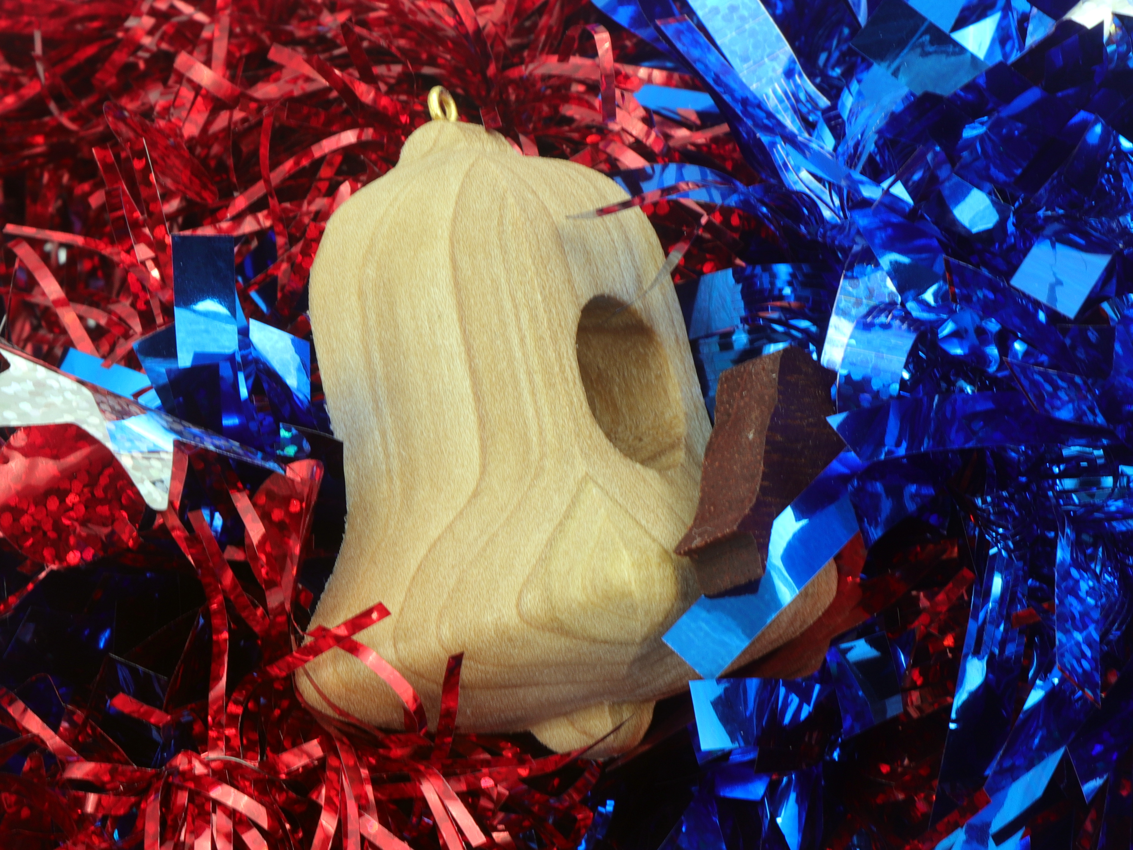 Wood Bell Birdhouse Ornament Handmade from Select Hardwoods And Hand Finished With A Custom Blend Of Mineral Oil And Waxes From My Miniature Birdhouse Ornament Collection