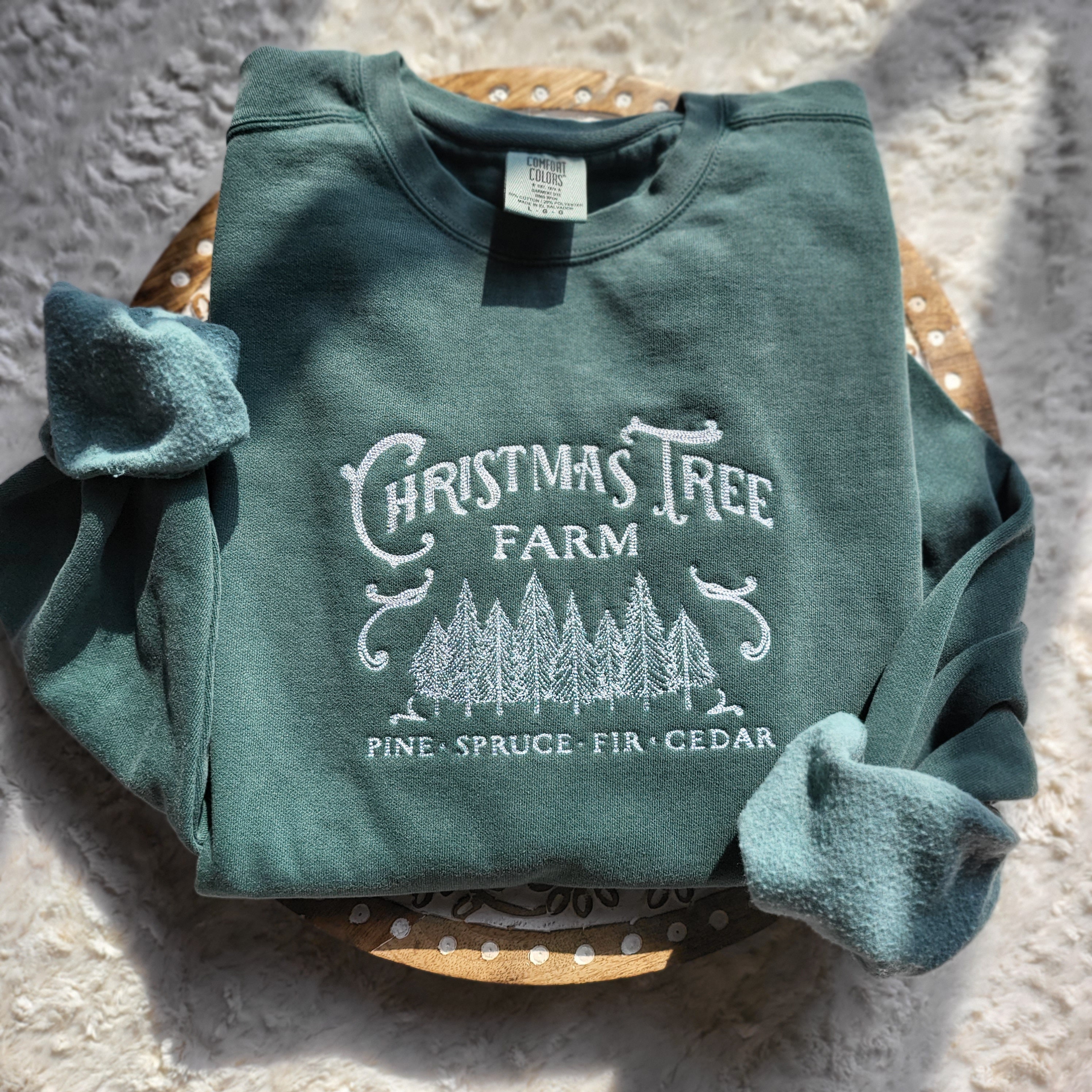 Monogrammed 'Farm Fresh Christmas Trees' Crewneck Sweatshirt