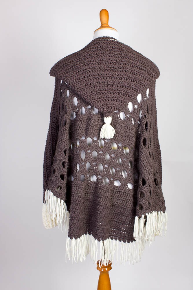 Poncho with Sleeves - Hooded offers Poncho - Crochet Hooded Poncho with Sleeves - Winter Poncho - Colorful Poncho - All Occasions - 13005