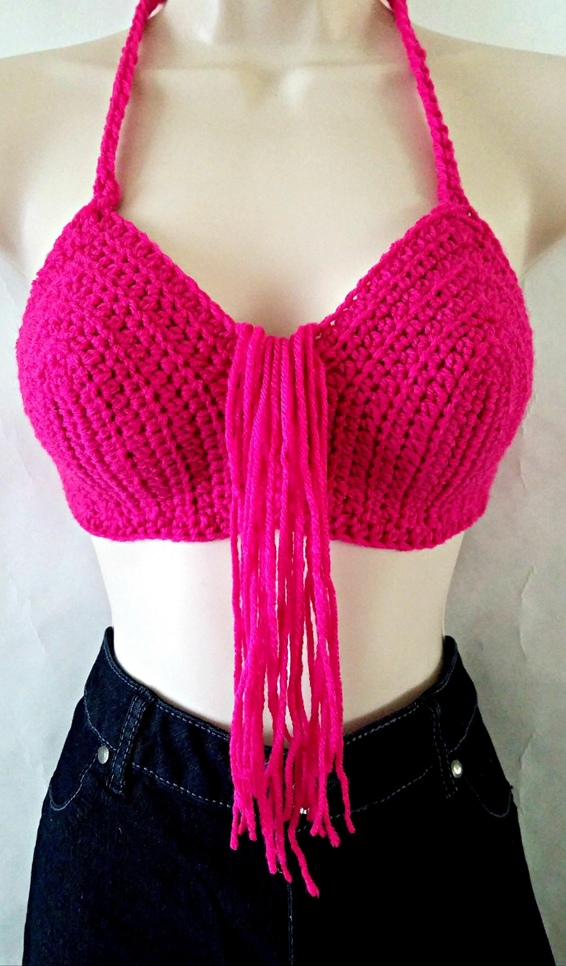 Clothing Women's Crochet Fringe Halter Top